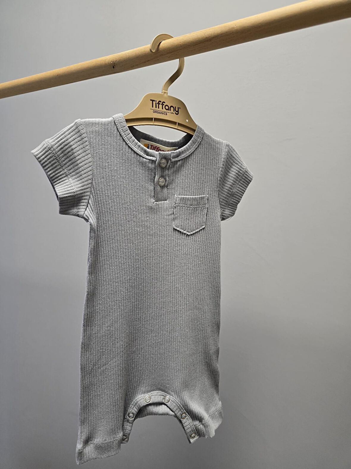 Tiffany Tulum Kısa Cepli Rompy Modal Organik Theme Mavi