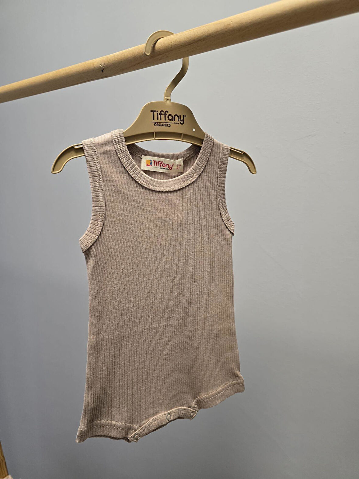 Tiffany Tulum Kısa Rompy Modal Organik Theme  Pudra