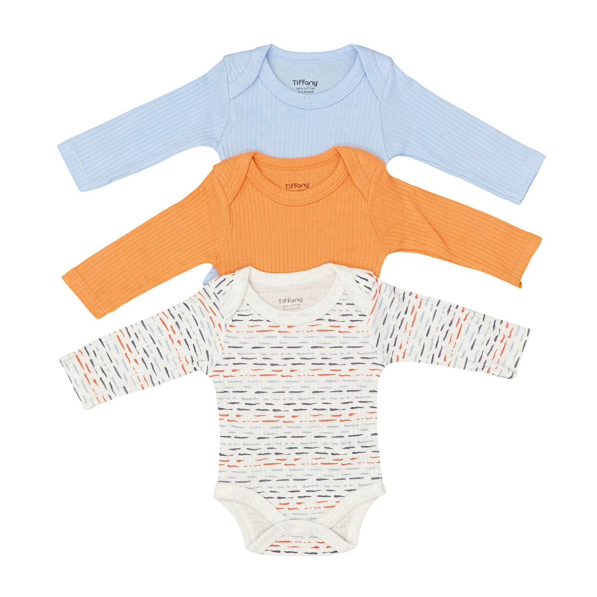Tiffany Baby Striped Theme 3'lü Uzun Kol Body 53011