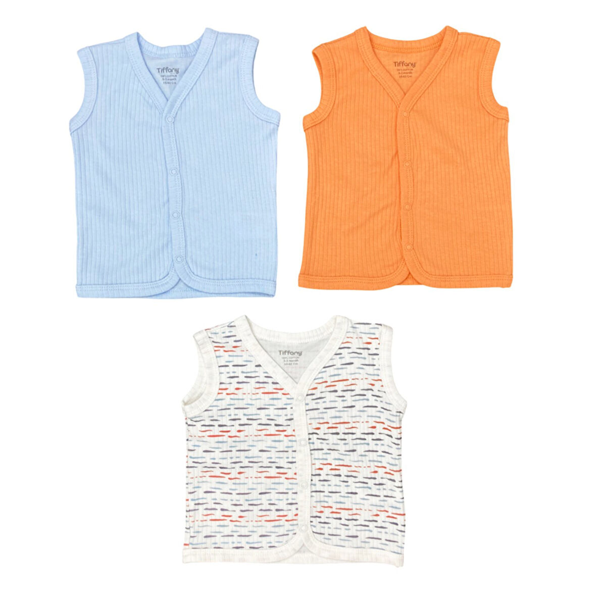 Tiffany Baby Striped Theme 3'lü Yelek 53005