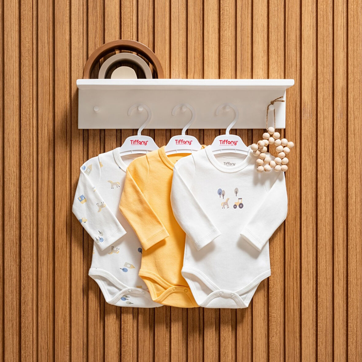 Tiffany Baby Tractor Theme 3'lü Uzun Kol Body 49011