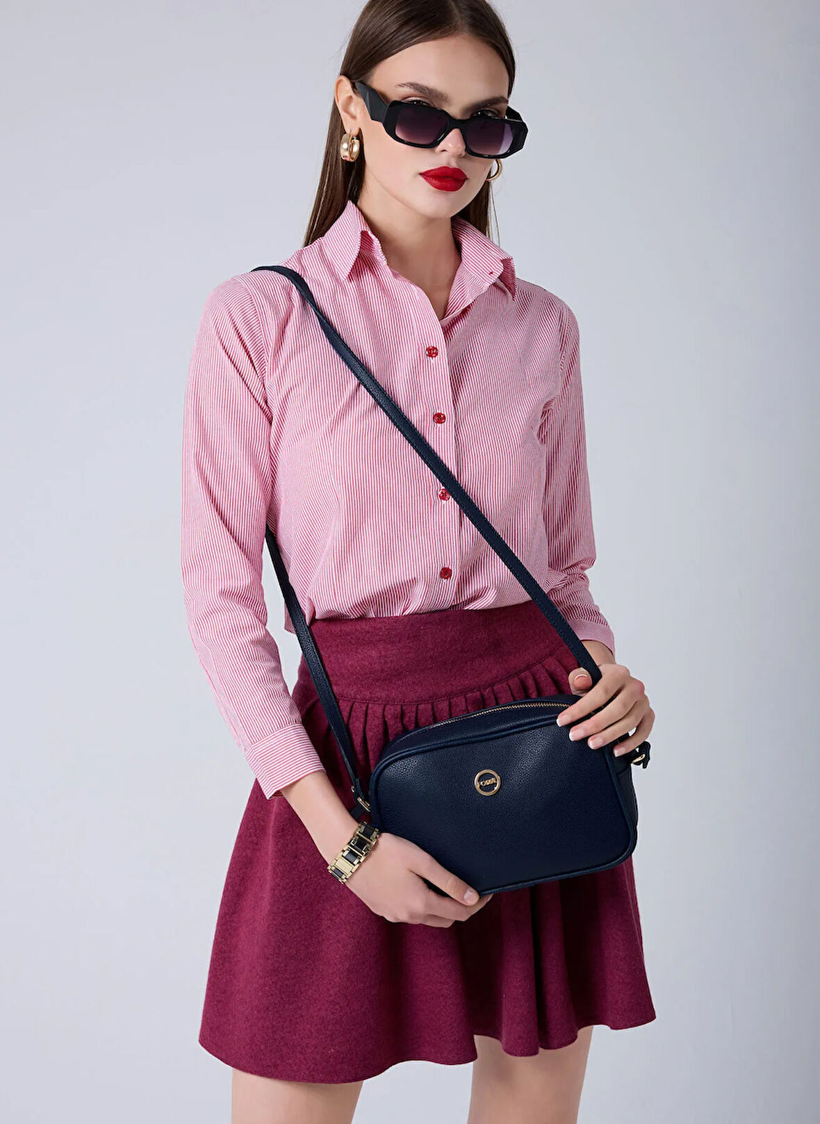 Fossil %83 Pvc, %14 Polyester, %3 Poliüretan Lacivert Kadın Çapraz Çanta 05FS22Y283