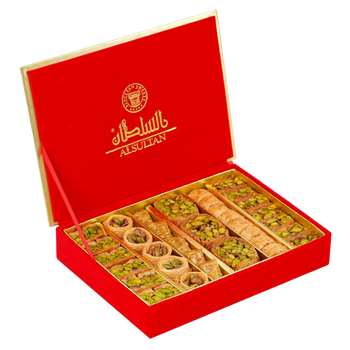 Karışık Baklava - Kırmızı Kadife Kutusunda 6lı Lezzet Koleksiyonu 400gr