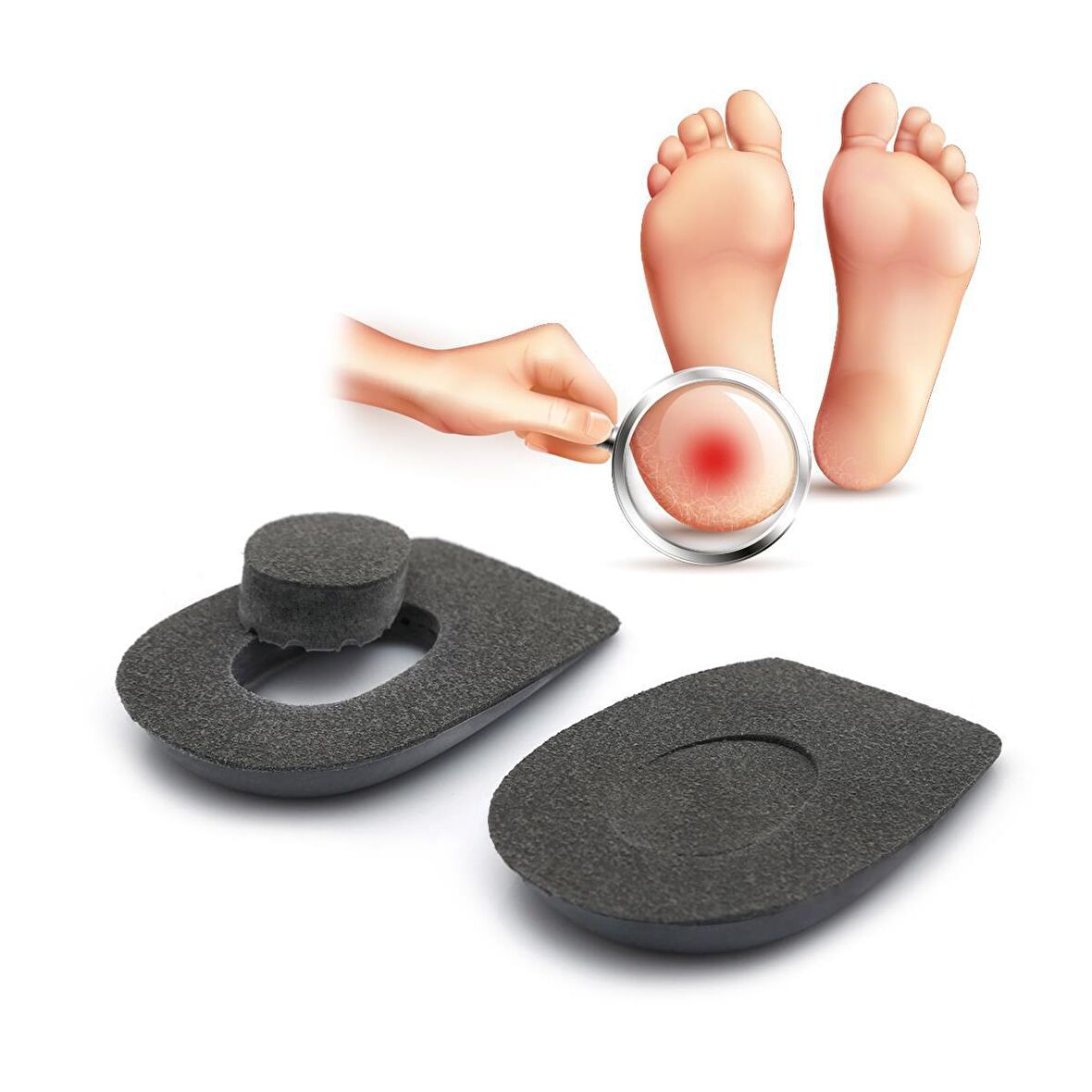 Black Deer Heelspur (Epin Topukluk) Gri Topuk Dikeni Tabanlık