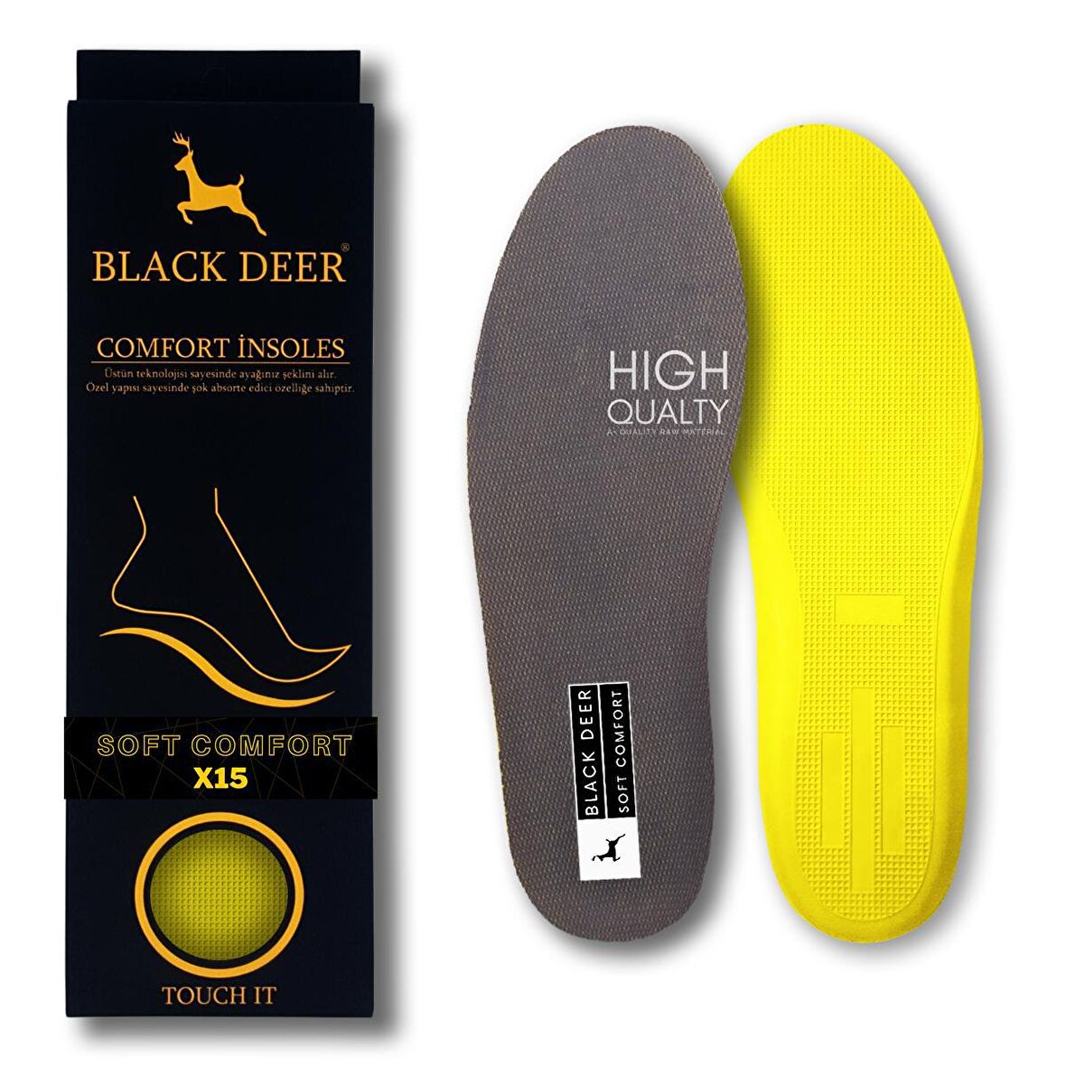 Hyper Boost Technology X15 Soft Comfort Gri-Sarı Ortopedik Tabanlık
