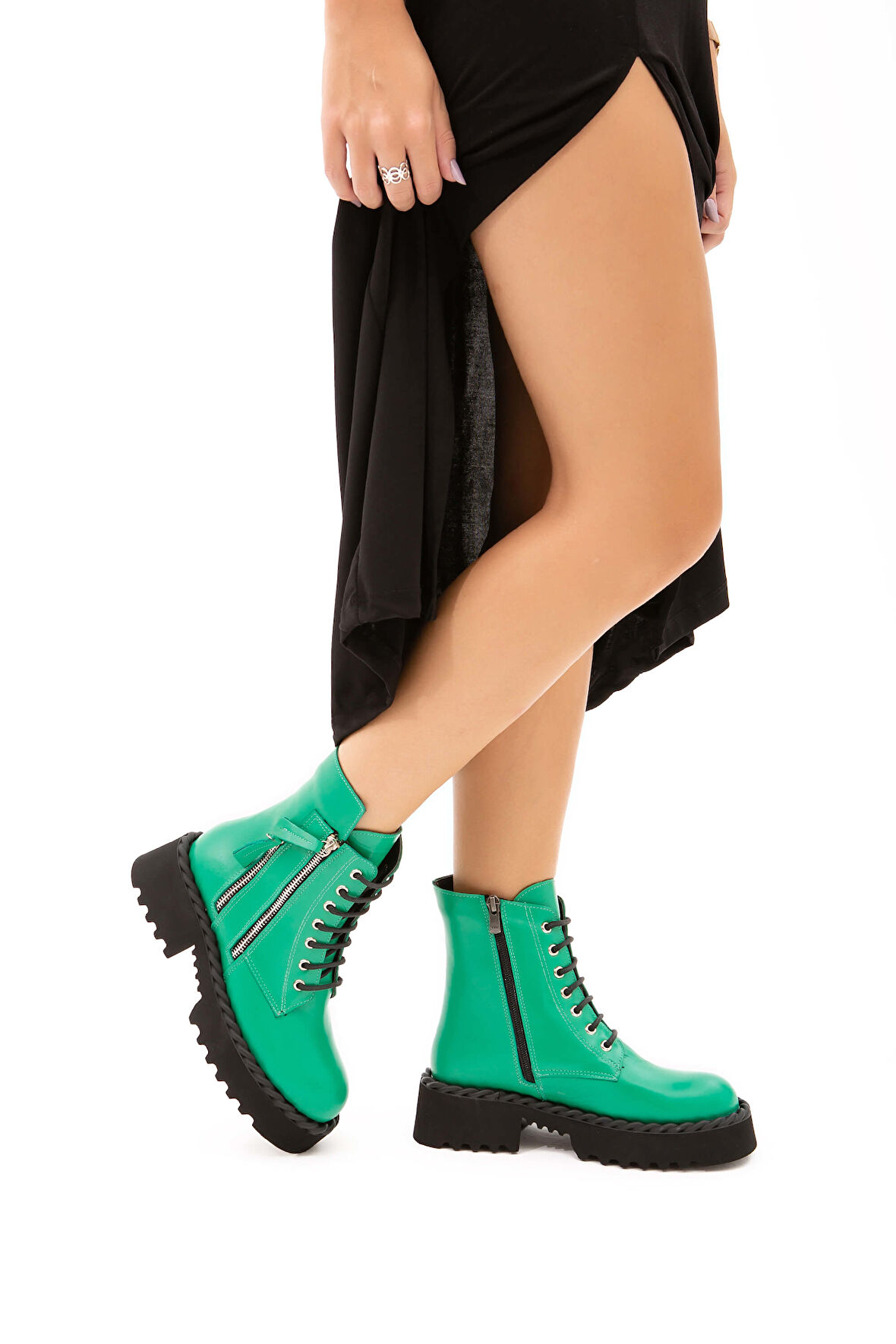 Tamer Tanca Kadın Hakiki Deri Yeşil POSTAL Bot 33 02900 BN BOT SK22/23 YESIL