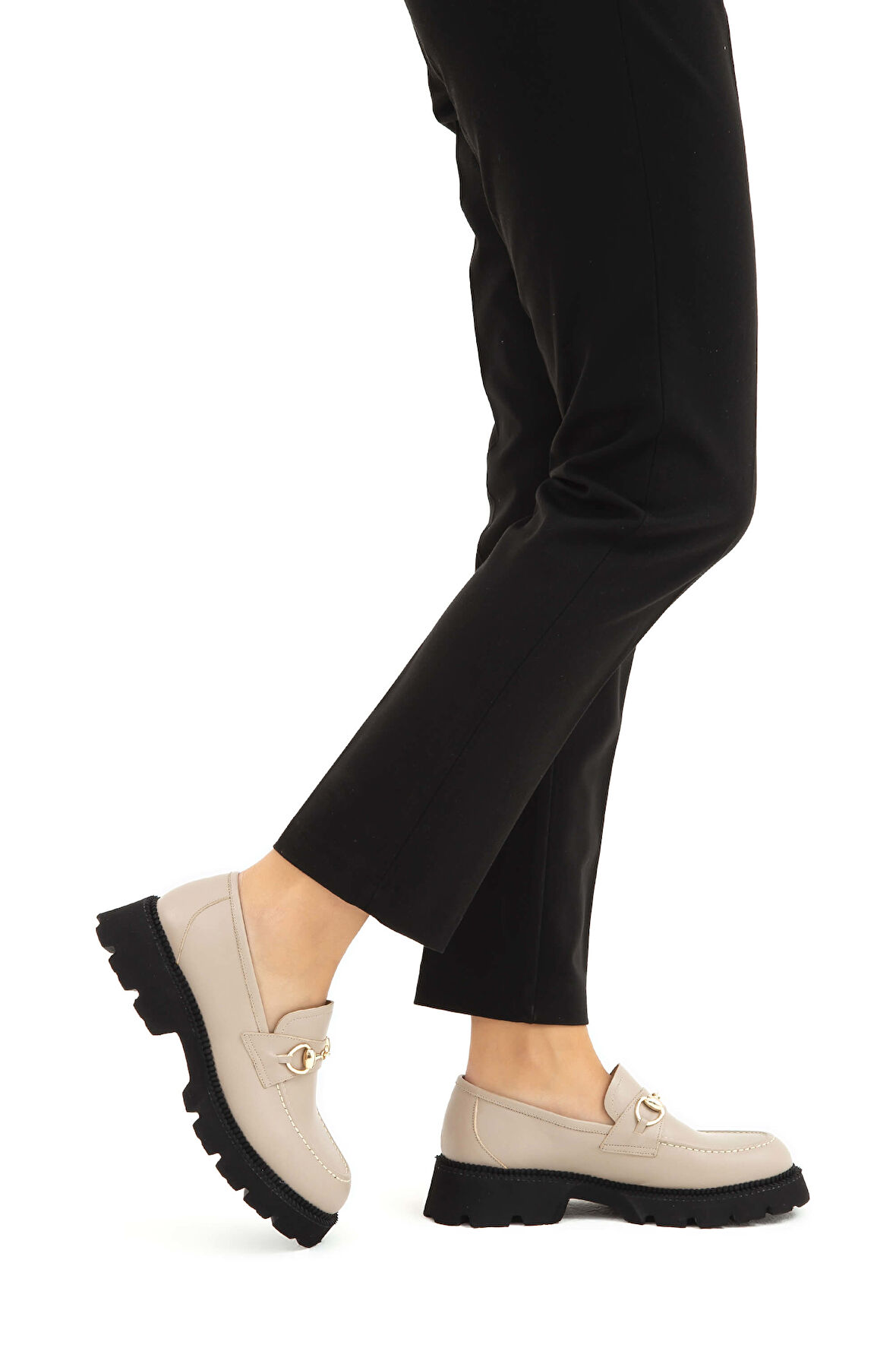 Tamer Tanca Kadın Hakiki Deri Vizon Loafer Ayakkabı 33 1000-1 BN AYK SK22/23 A.VIZON DR