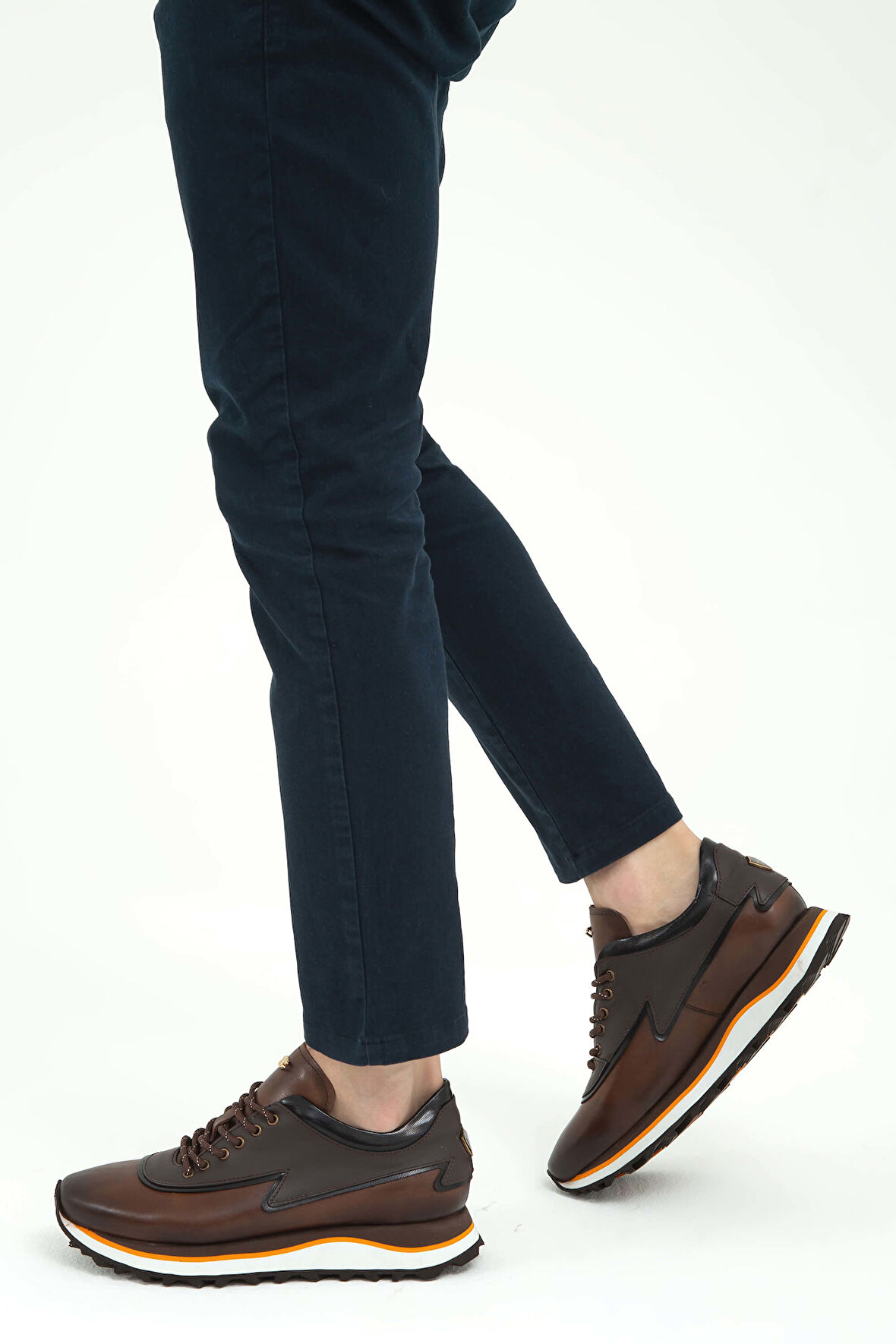 Tamer Tanca Erkek Hakiki Deri Kahverengi Sneakers & Spor Ayakkabı 383 5268 ERK AYK SK22/23 KAHVE SLVR/KHV MET