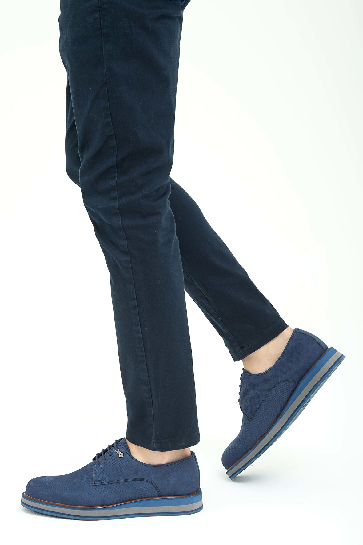 Tamer Tanca Erkek Hakiki Deri Lacivert Nubuk Casual Ayakkabı 183 25402 ERK AYK SK22/23 LACI NBK/BSK NBK