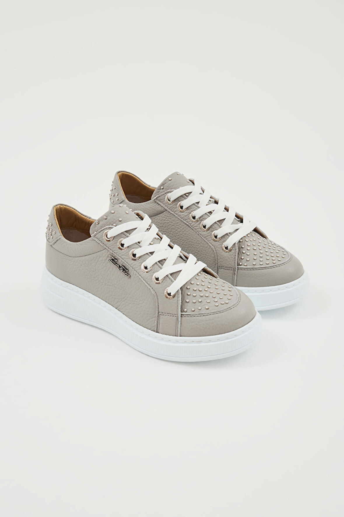 Tamer Tanca Kadın Hakiki Deri Gri Sneakers & Spor Ayakkabı 33 30 BN AYK Y23 GRI FLOTER