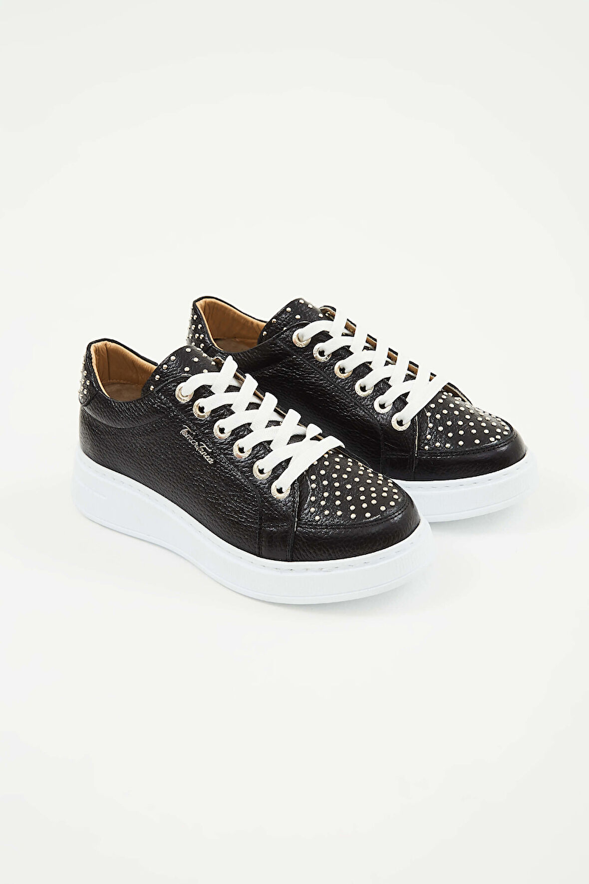 Tamer Tanca Kadın Hakiki Deri Siyah Floter Sneakers & Spor Ayakkabı 33 30 BN AYK Y23 SIYAH FLOTER