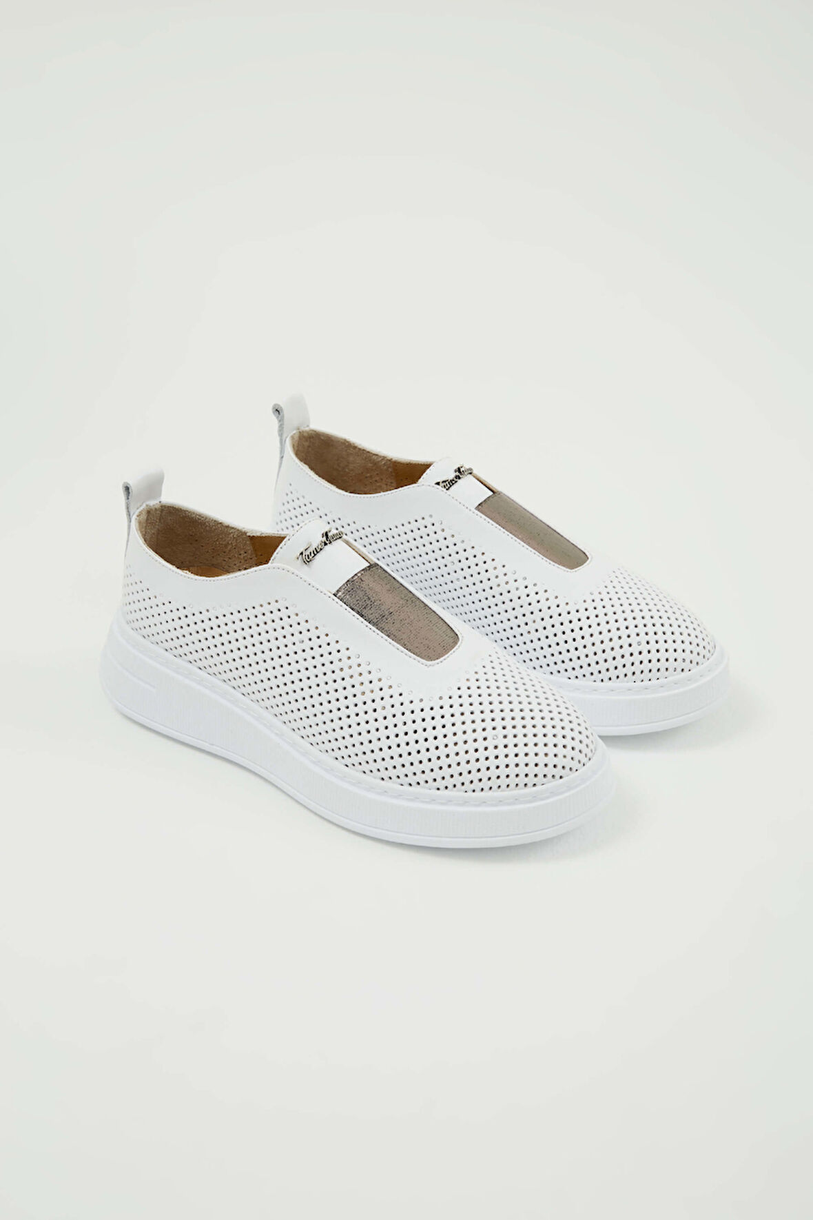 Tamer Tanca Kadın Hakiki Deri Beyaz Sneakers & Spor Ayakkabı 33 29 BN AYK Y23 BEYAZ DR