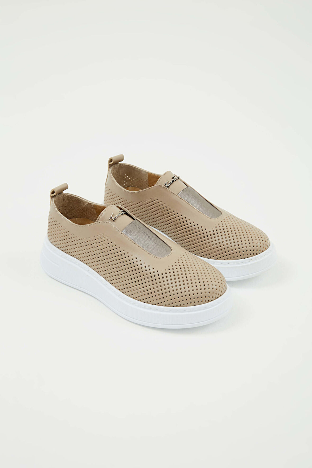 Tamer Tanca Kadın Hakiki Deri Vizon Sneakers & Spor Ayakkabı 33 29 BN AYK Y23 A.VIZON DR