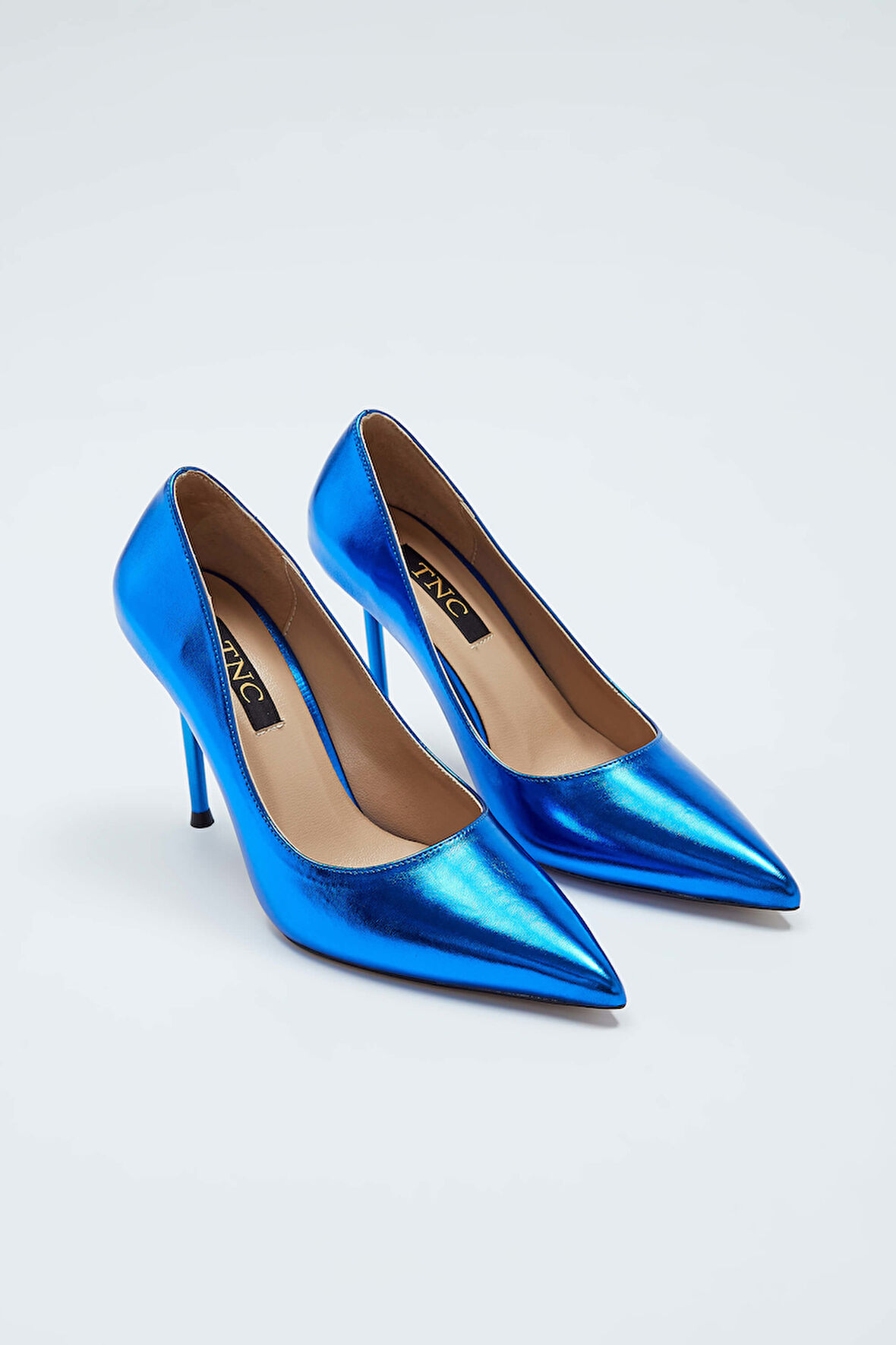 Tamer Tanca Kadın Vegan Saks Mavi Stiletto Ayakkabı 908 5095 BN AYK Y23 SAKS MAVI