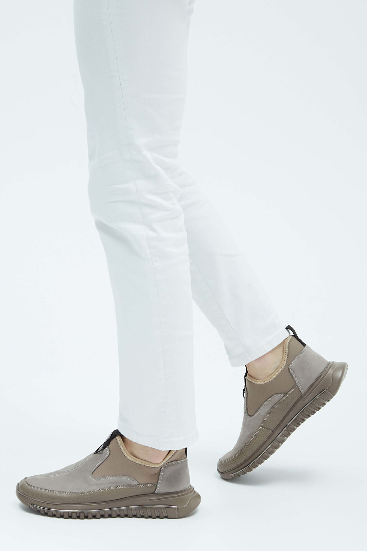 Tamer Tanca Erkek Hakiki Deri Vizon Sneakers & Spor Ayakkabı 381 17469 ERK AYK Y23 VIZON