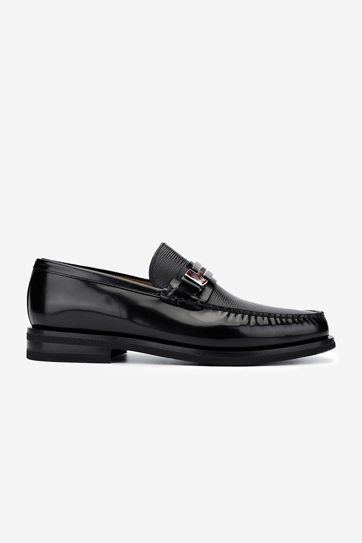 VALENTINO Erkek Hakiki Deri Siyah Loafer Ayakkabı 667 2114 ERK AYK Y23 BLACK