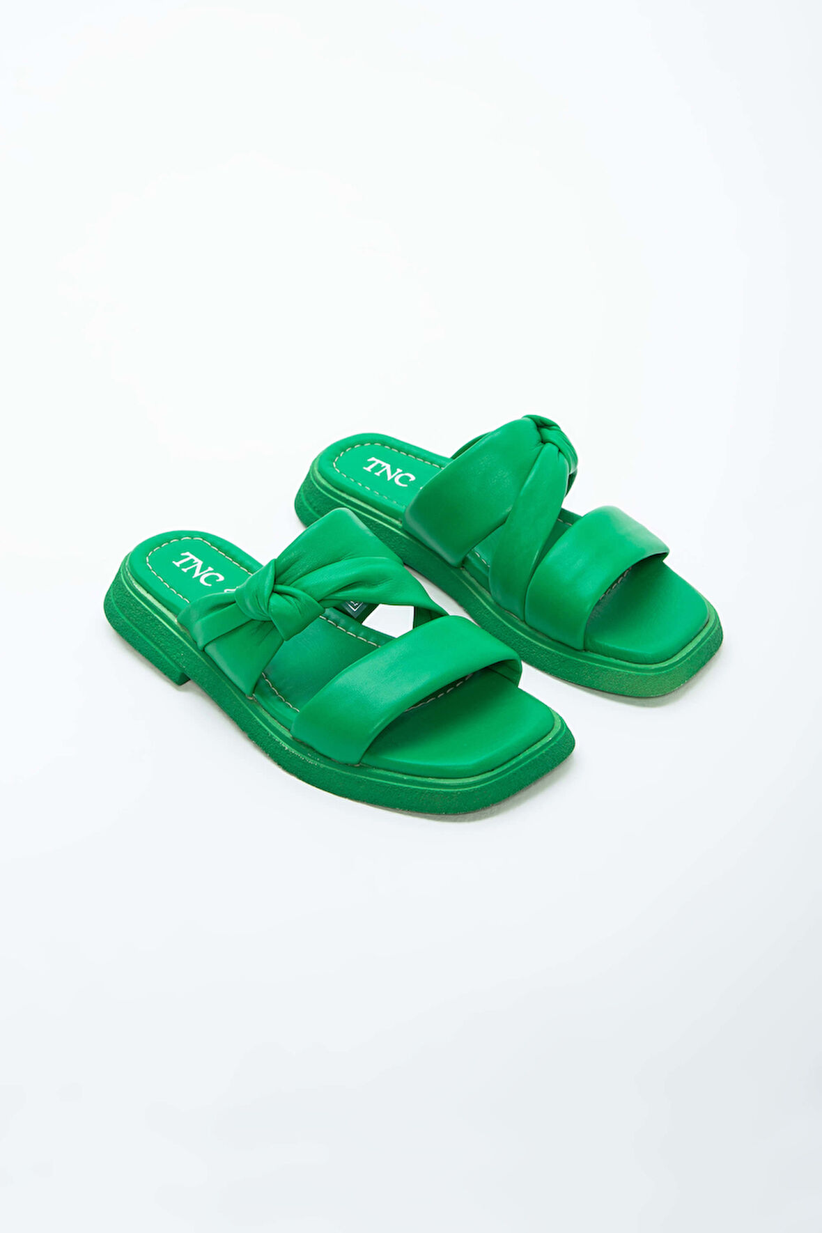 Tamer Tanca Kadın Hakiki Deri Çimen Yeşil Düz Terlik 878 235 BN TRLK Y23 CIMEN YESIL