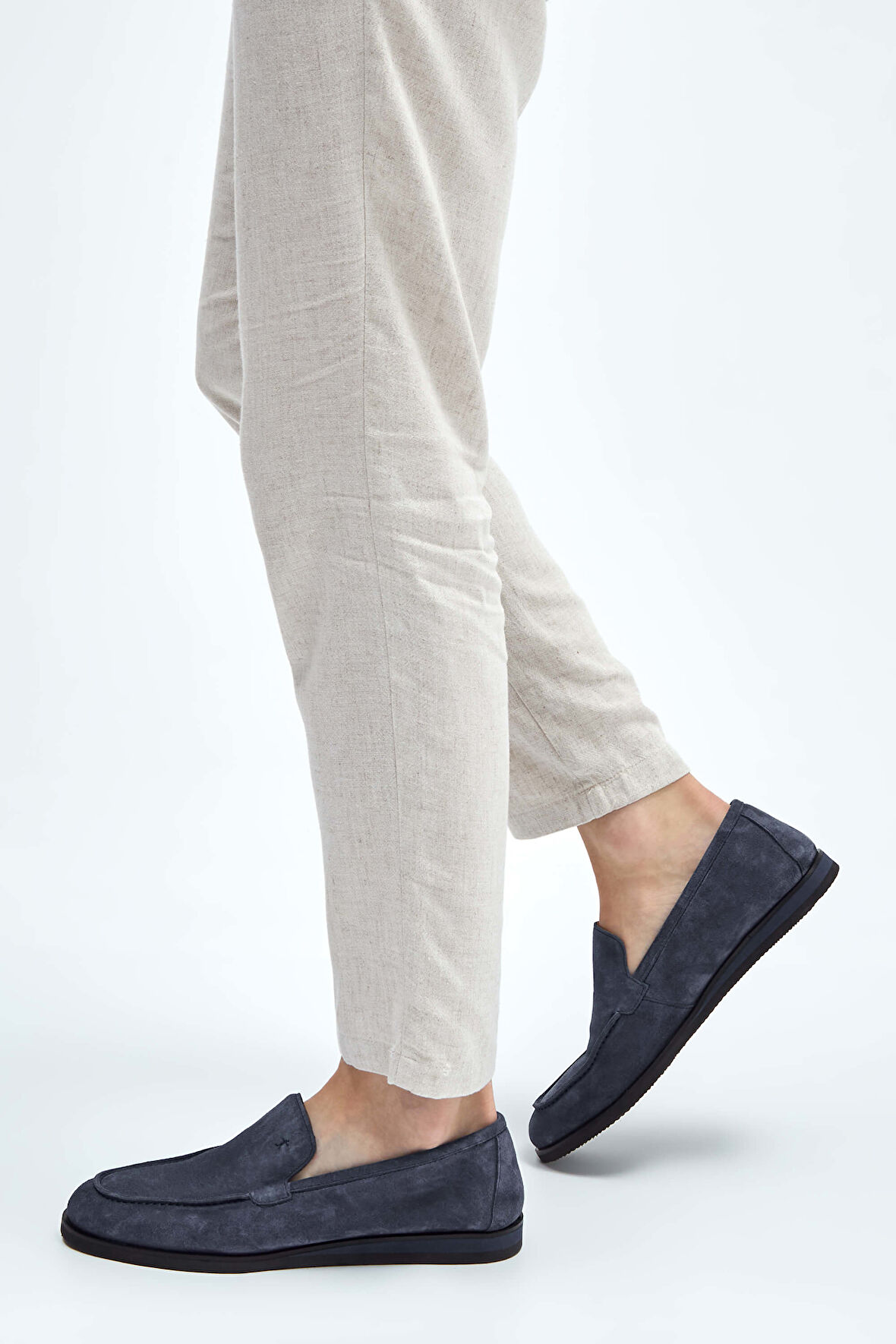 Tamer Tanca Erkek Hakiki Deri Gri Süet Loafer Ayakkabı 537 3178 ERK AYK Y23 INDACO SUET