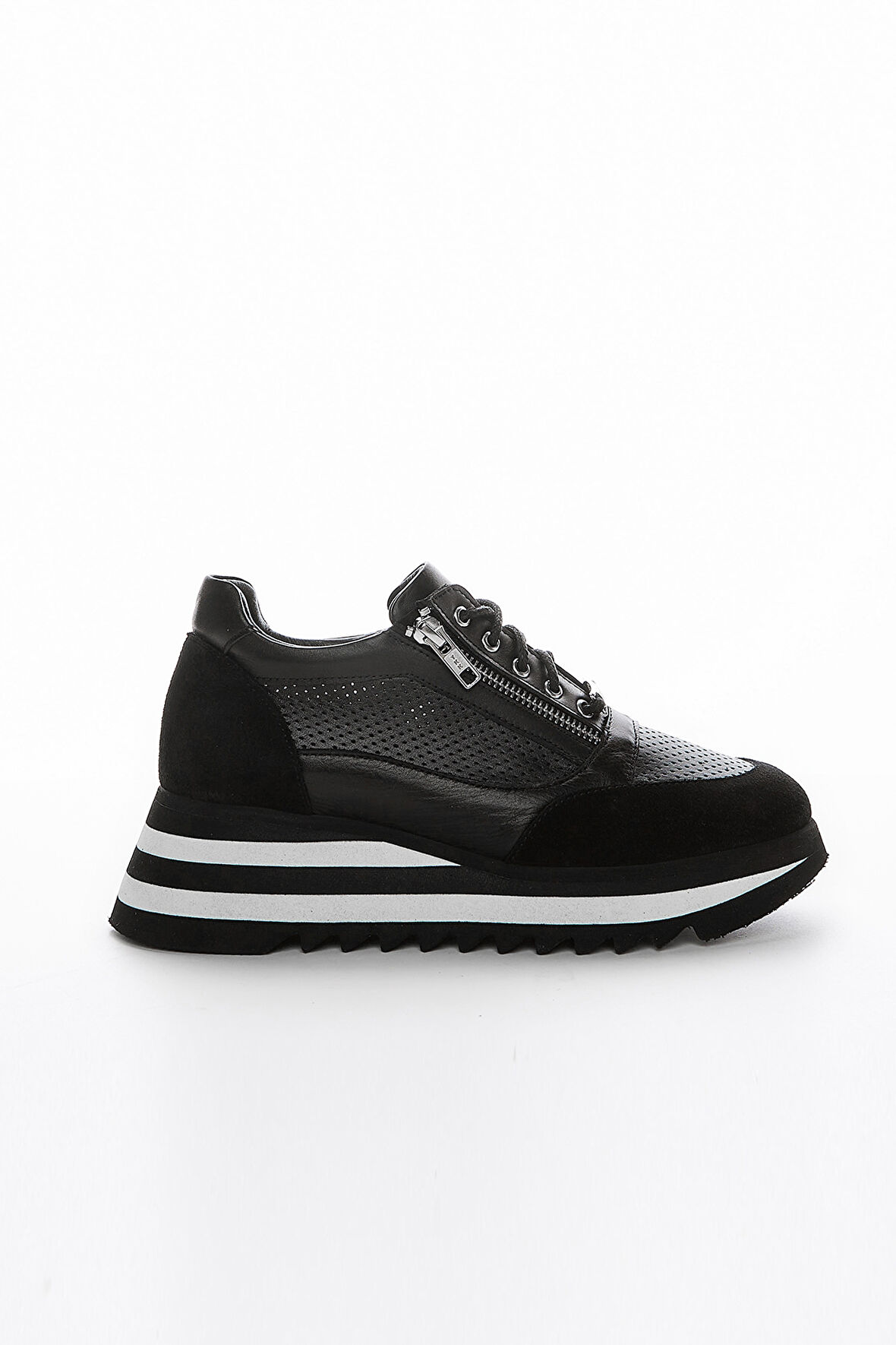 Valmenti İrene Kadın Siyah Hakiki Deri Sneakers & Spor Ayakkabı 935 1820-4 BN AYK Y23