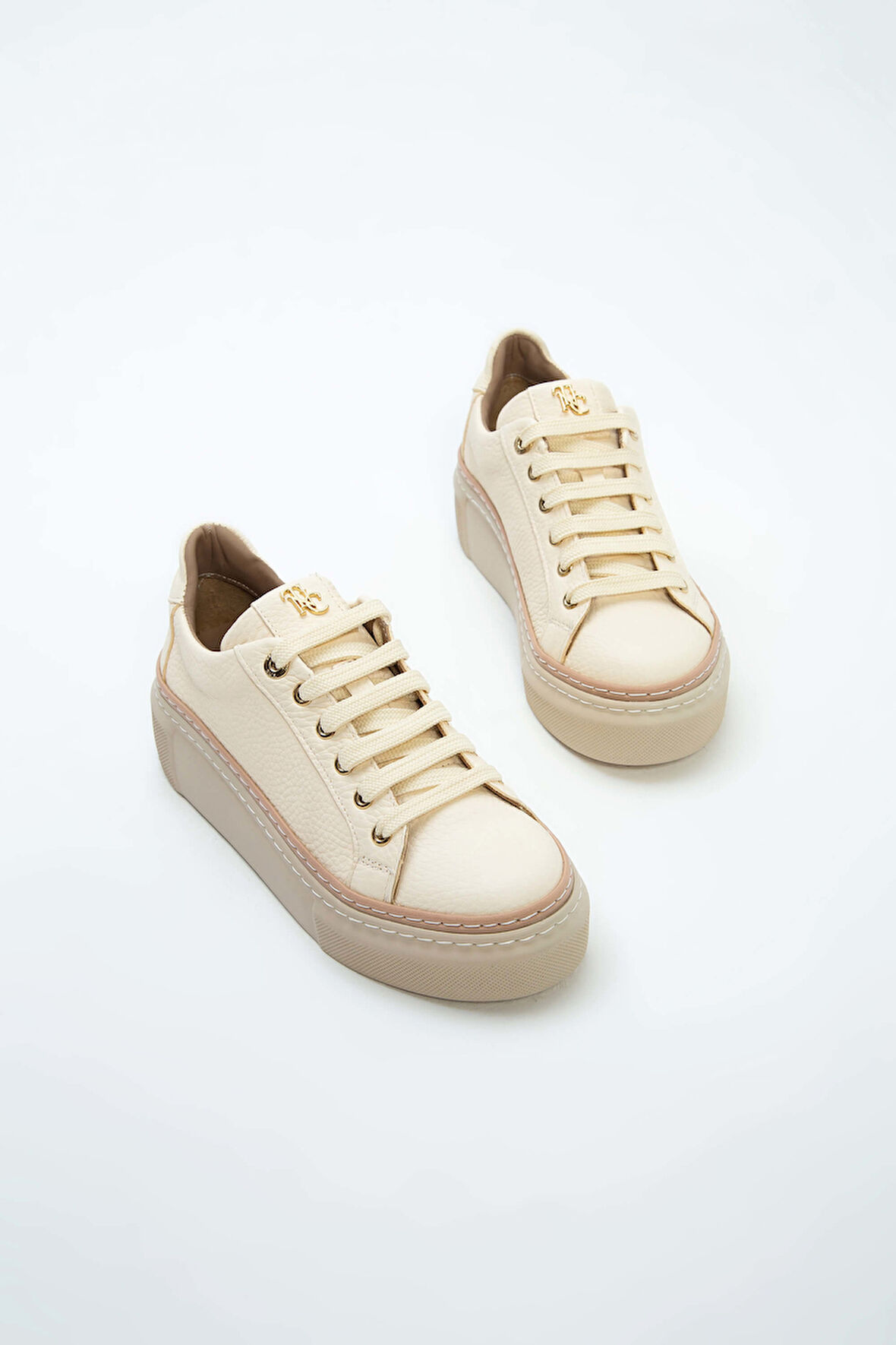 Tamer Tanca Kadın Hakiki Deri Bej Sneakers & Spor Ayakkabı 937 5022-09 BN AYK Y23 BEJ FLOTER