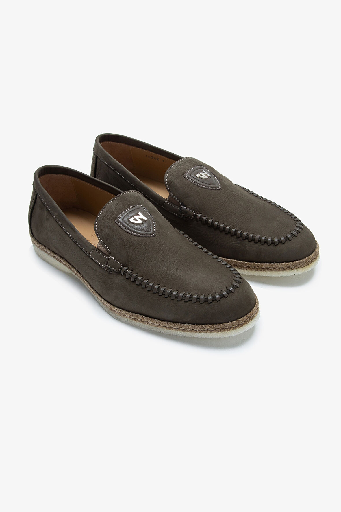 Giampiero Nicola Stephan Erkek Haki Nubuk Hakiki Deri Loafer Ayakkabı 664 L40262 ERK AYK Y23
