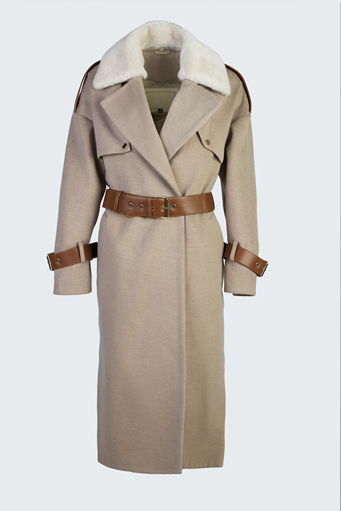 Valmenti Kadın Sütlü kahve KURK/DERI/KUMAS Deri Mont 616 5051 BN MANTO SK23/24