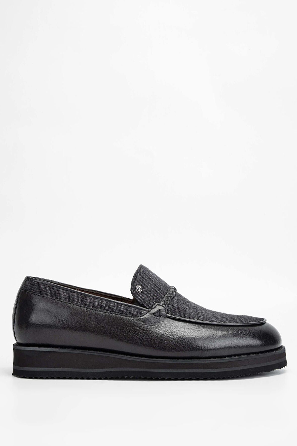 Tamer Tanca Erkek Hakiki Deri/Tekstil Gri Loafer Ayakkabı 477 66003 ERK AYK SK23/24 GRI BFL/KMS
