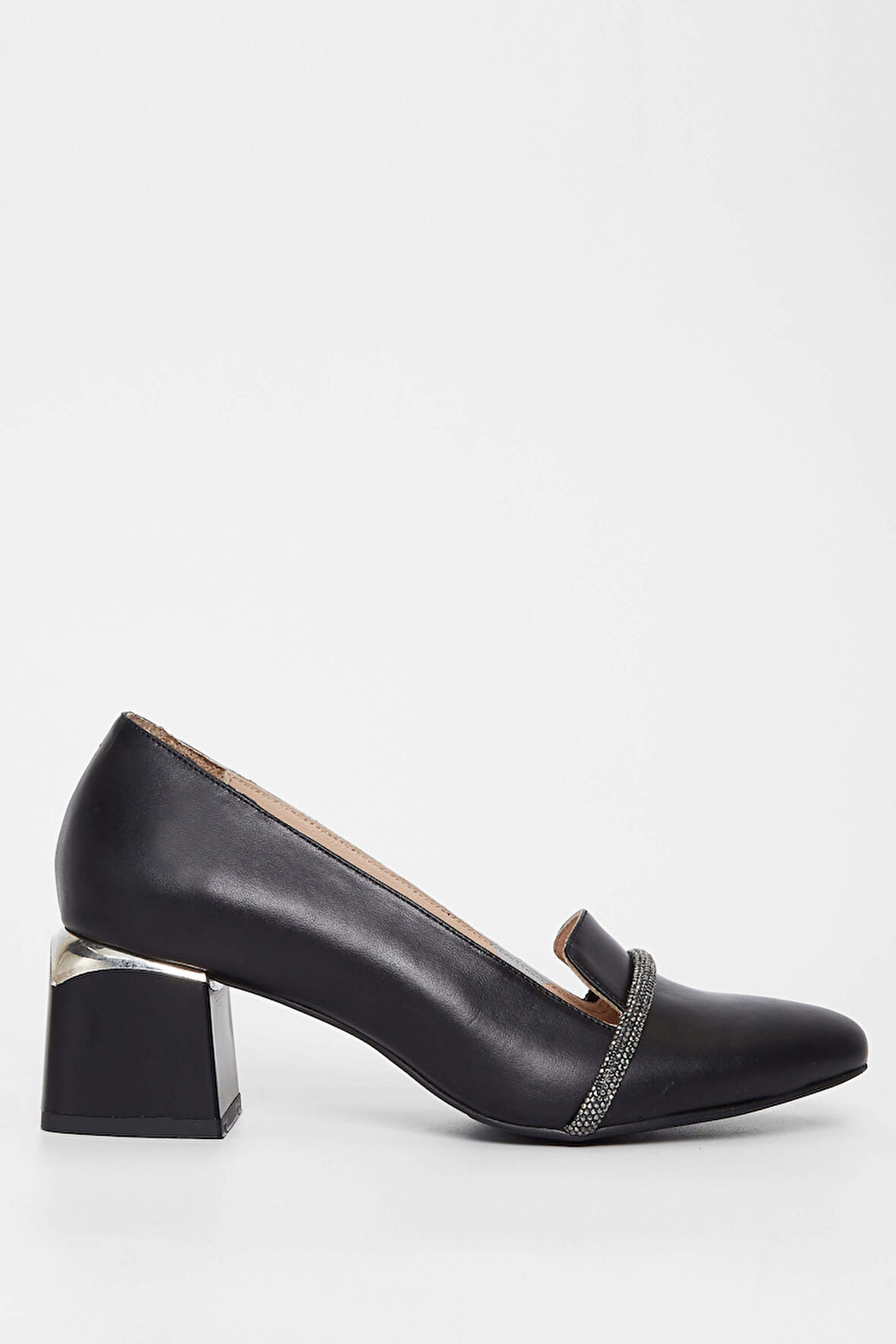 Tamer Tanca Kadın Hakiki Deri Siyah Topuklu Ayakkabı 923 788 BN AYK SK23/24 SYH DR/SYH TAS