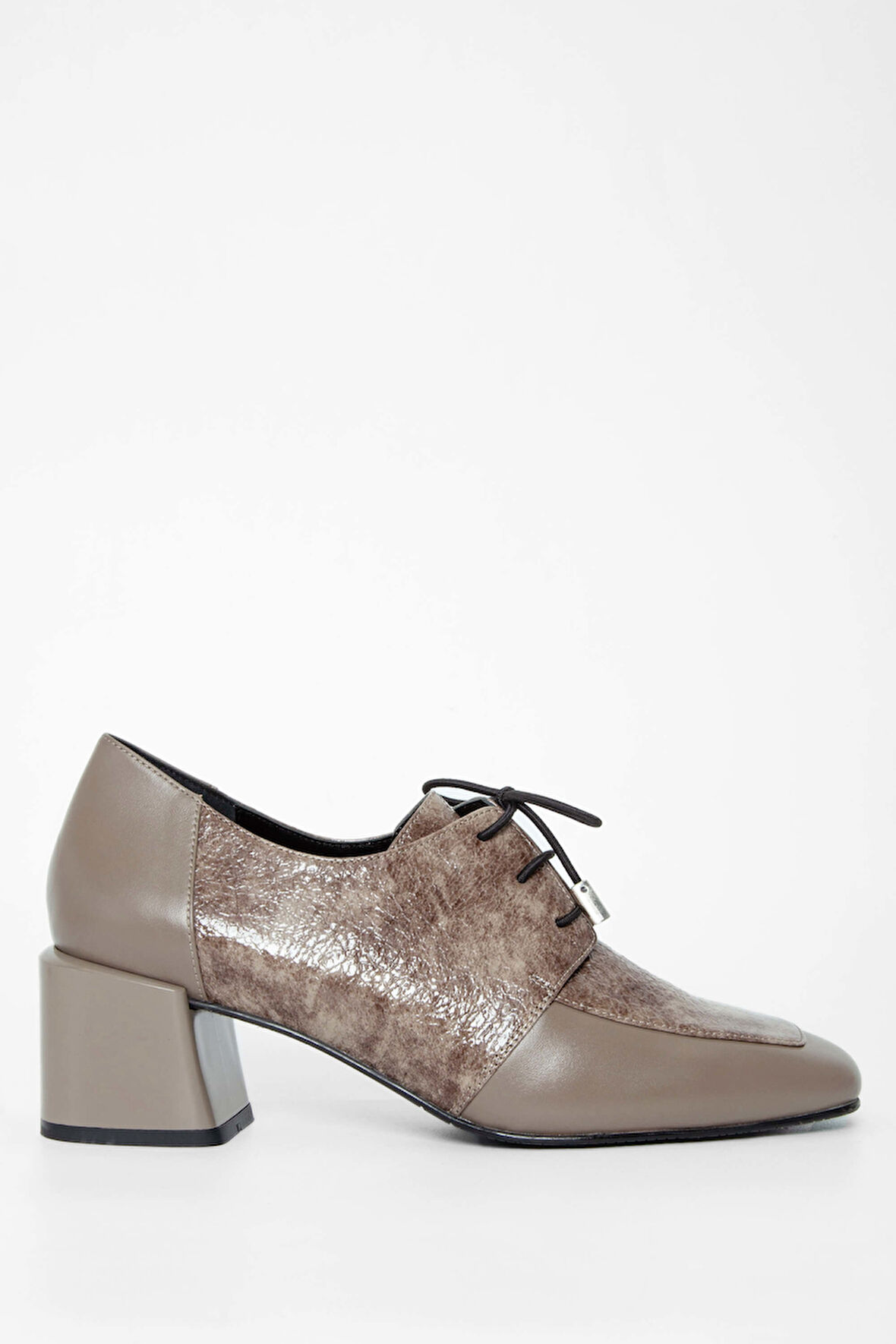 Tamer Tanca Kadın Hakiki Deri Vizon Rugan Topuklu Ayakkabı 33 7461 BN AYK SK23/24 VIZON KRSK RGN