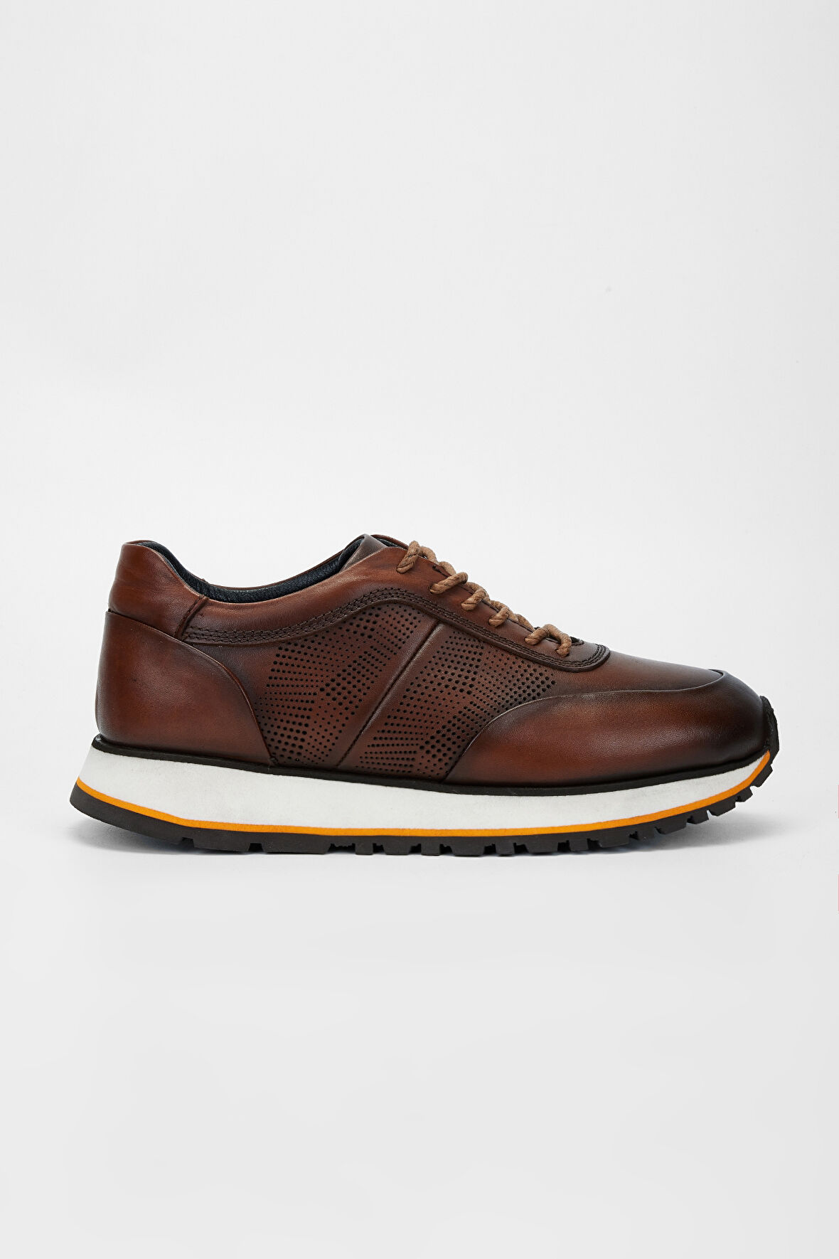 Valmenti Erkek Kahve tarcın beyaz Hakiki Deri Sneakers & Spor Ayakkabı 1006 043 ERK AYK SK23/24