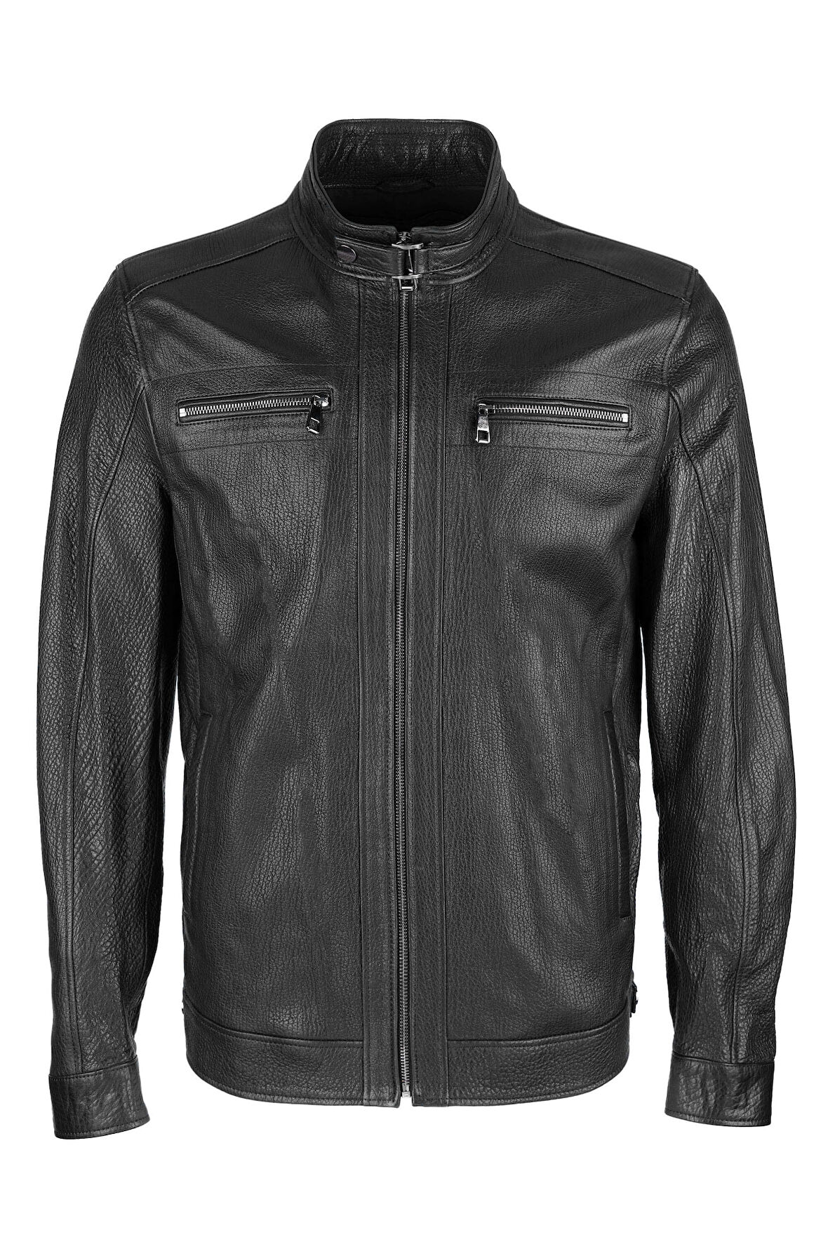 Tamer Tanca Erkek Hakiki Deri Siyah Jumbo Deri Mont 974 TT-01 ERK DERIMONT Y23 SIYAH JUMBO