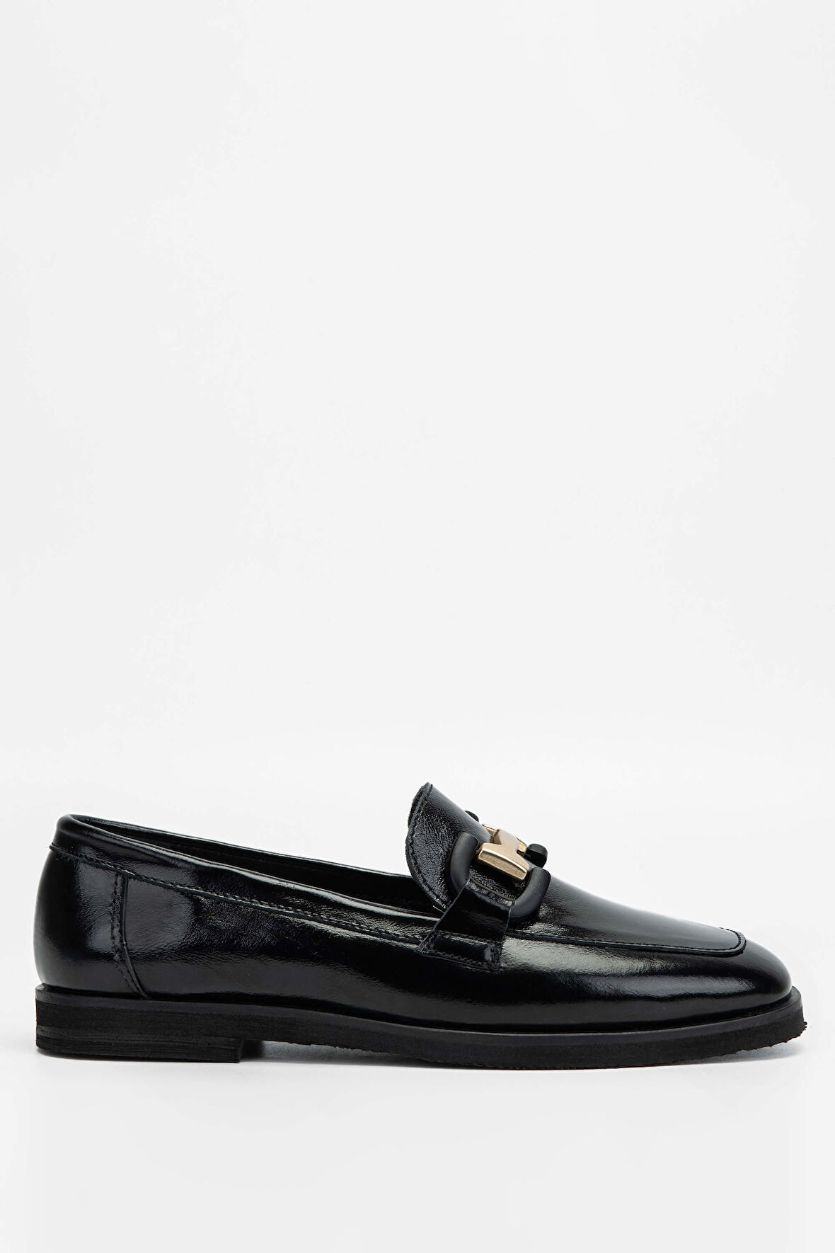 Tamer Tanca Kadın Hakiki Deri Siyah Rugan Loafer Ayakkabı 961 2301 BN AYK SK23/24 SIYAH KRSK RGN