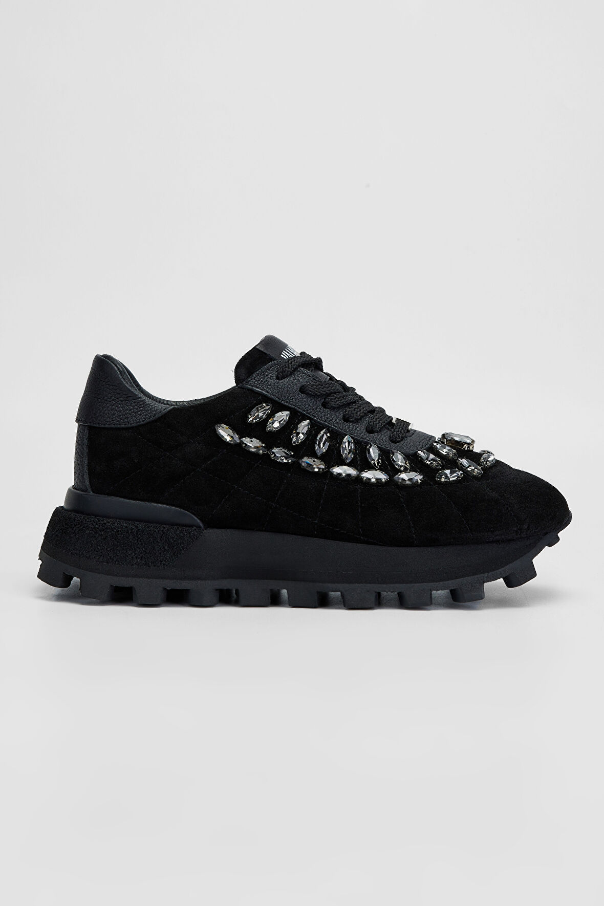 Valmenti Kadın Siyah Süet Deri Sneakers & Spor Ayakkabı 1011 6187 BN AYK SK23/24