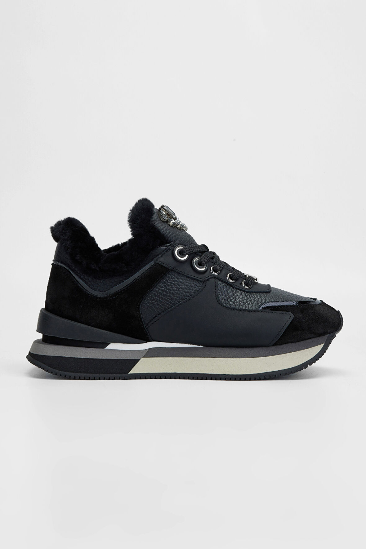 Valmenti Kadın Siyah Floter Hakiki Deri Sneakers & Spor Ayakkabı 1011 6195 BN AYK SK23/24
