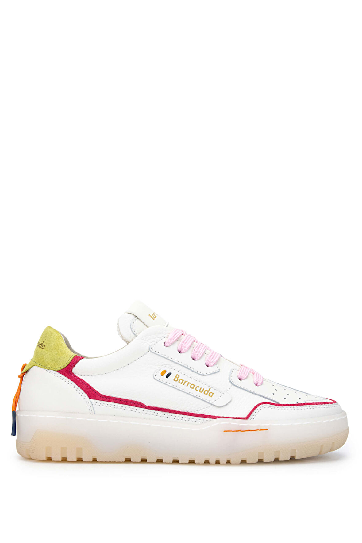 Barracuda Kadın Hakiki Deri Beyaz Sneakers & Spor Ayakkabı 511 BD1396B BN AYK Y24 WHITE/FLMNG/ORTS
