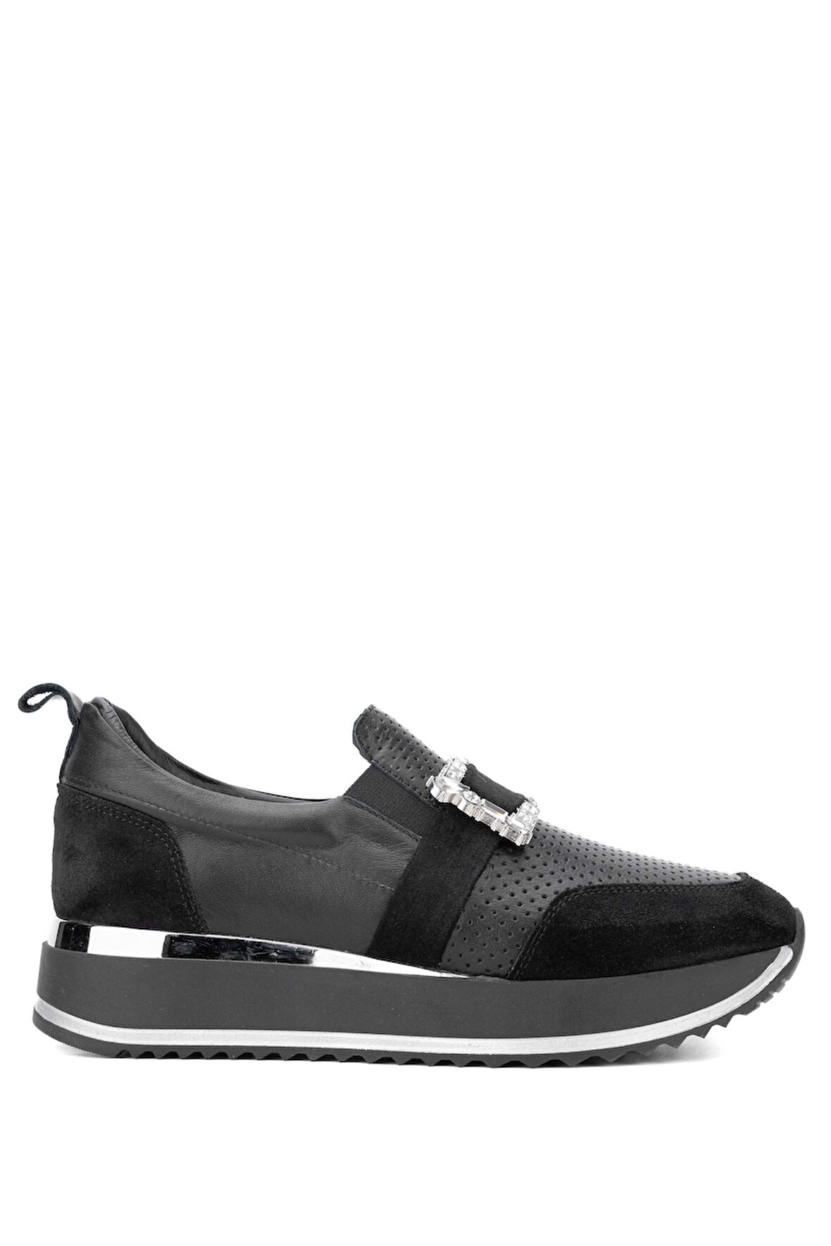 Tamer Tanca Kadın Hakiki Siyah Deri Sneakers & Spor Ayakkabı 923 TT-900 BN AYK Y24 SIYAH DR