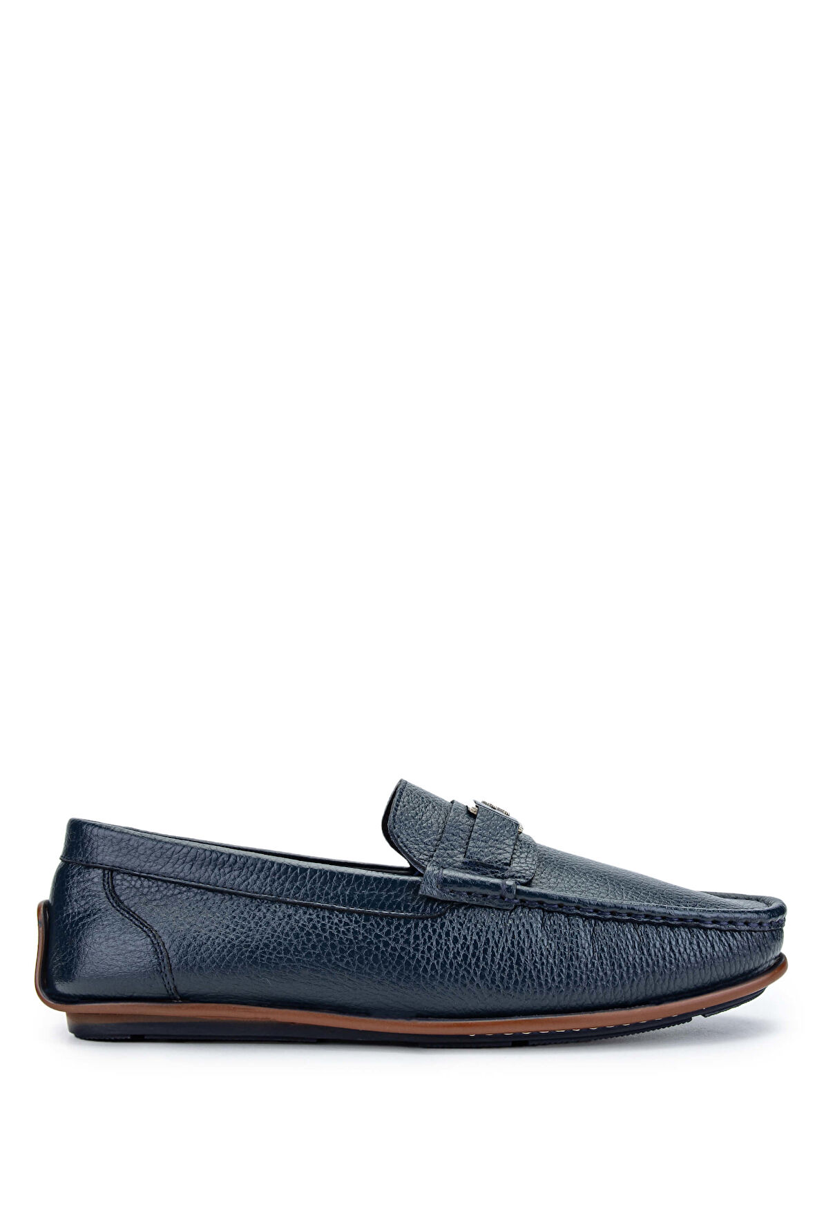 Tamer Tanca Erkek Hakiki Deri Lacivert Loafer Ayakkabı 537 3429 ERK AYK Y24 LACI FLTR
