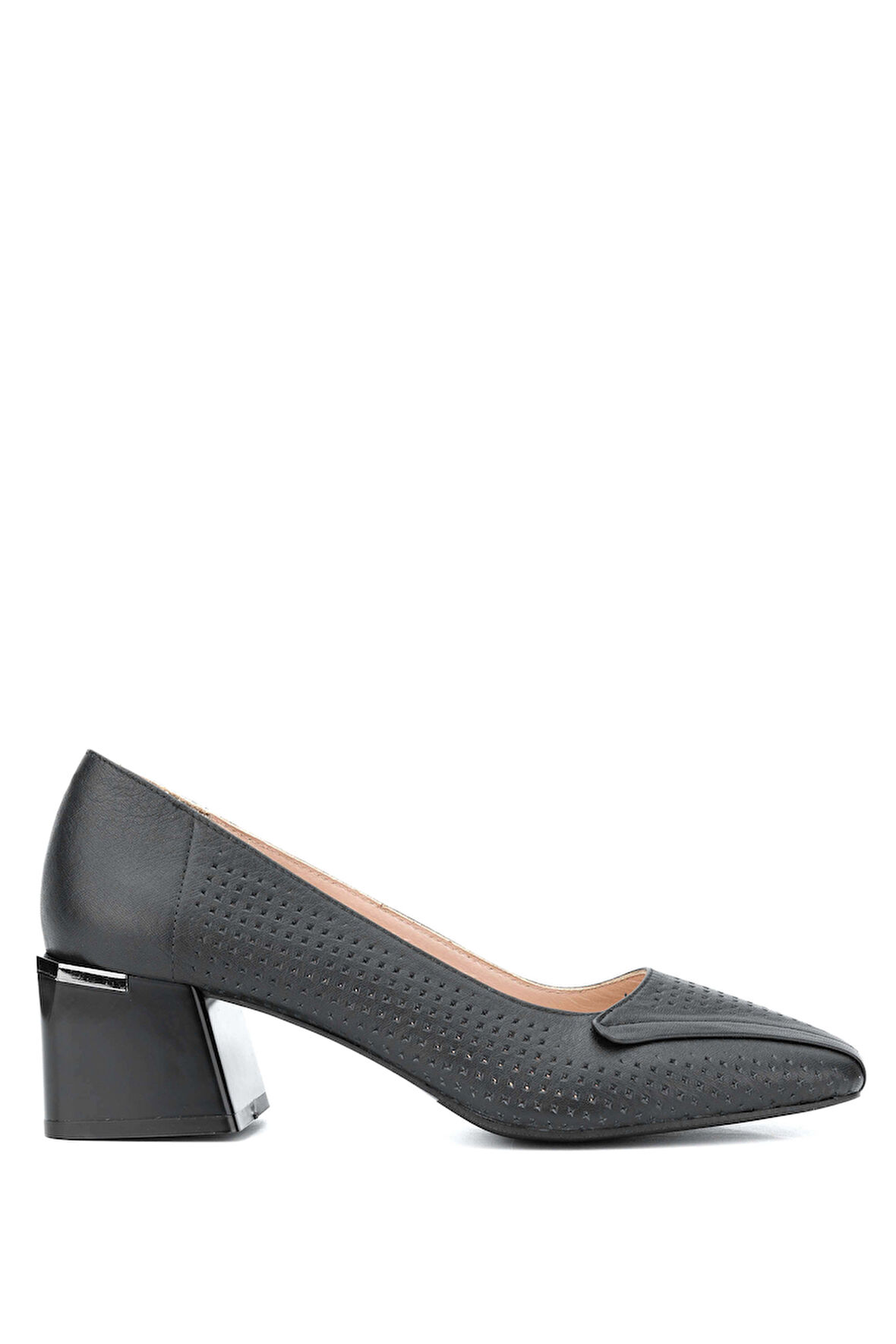 Tamer Tanca Kadın Hakiki Deri Siyah Deri Topuklu Ayakkabı 923 046 BN AYK Y24 SIYAH DR