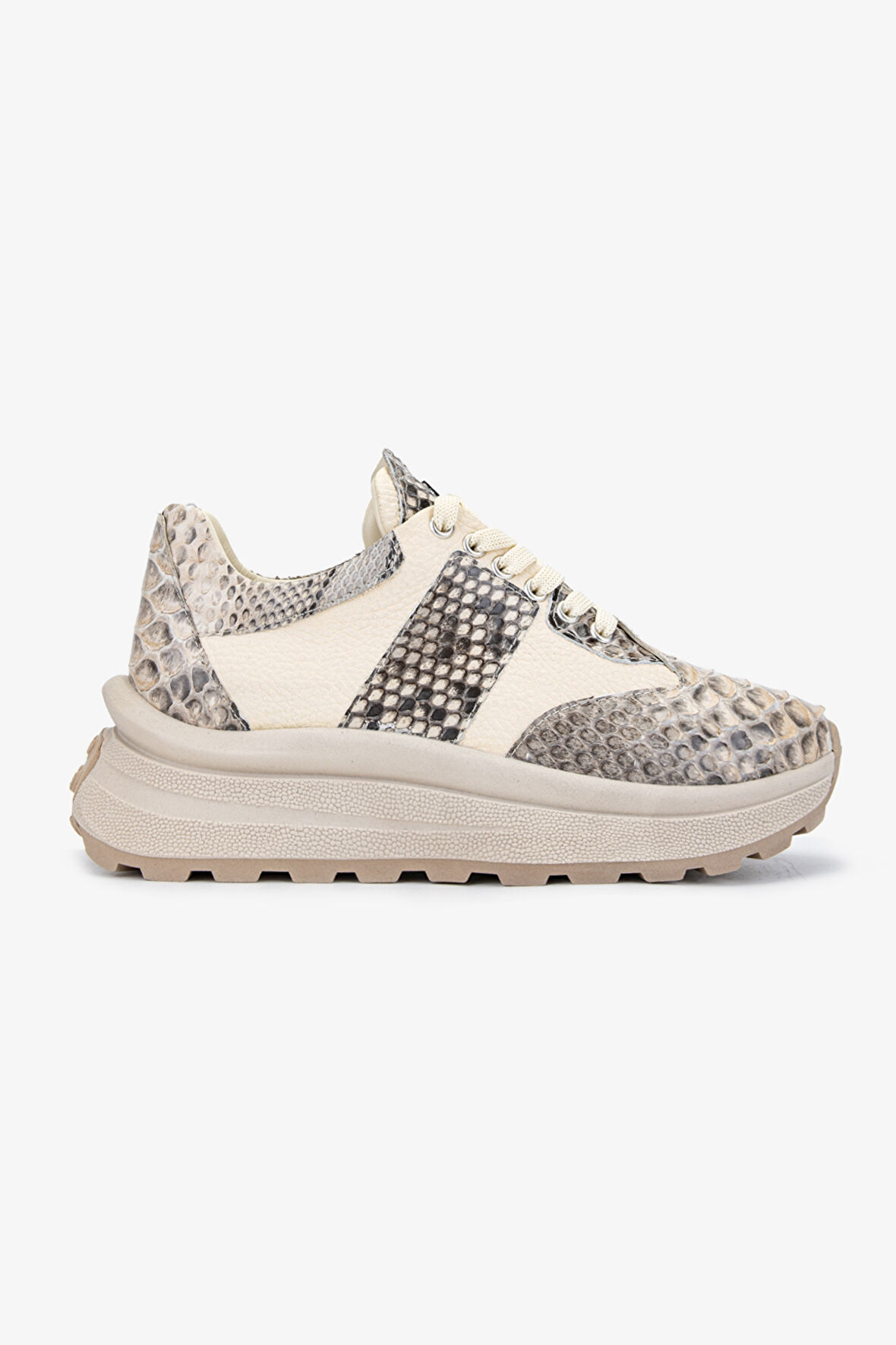 Valmenti Lyra Kadın Bej  Hakiki Deri Sneakers & Spor Ayakkabı 1011 6416 BN AYK Y24
