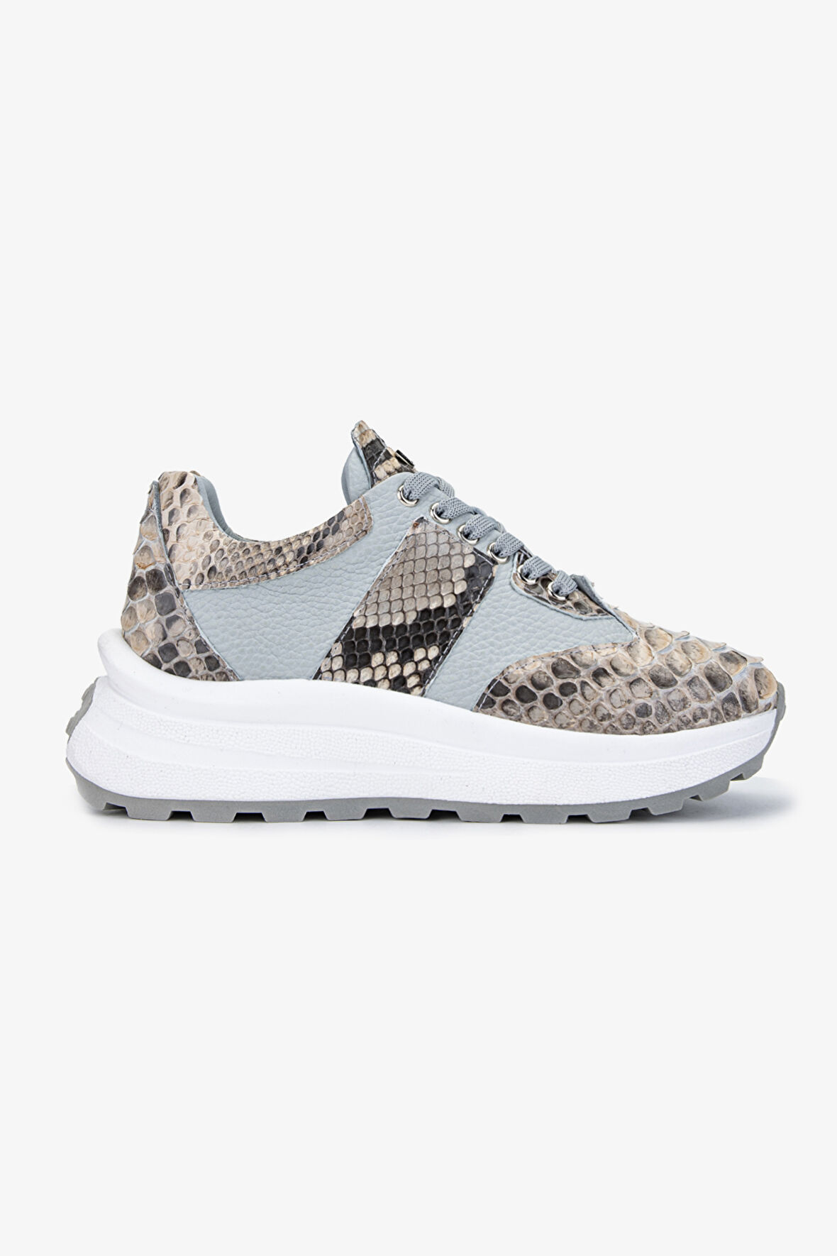 Valmenti Lyra Kadın Gri Hakiki Deri Sneakers & Spor Ayakkabı 1011 6416 BN AYK Y24