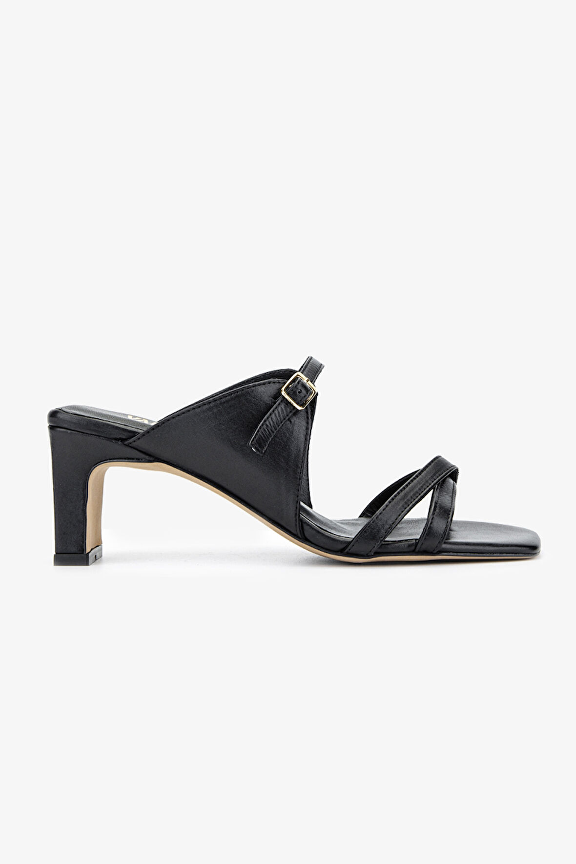 Valmenti Naomi Kadın Siyah Hakiki Deri Terlik 1029 3007 BN TRLK Y24