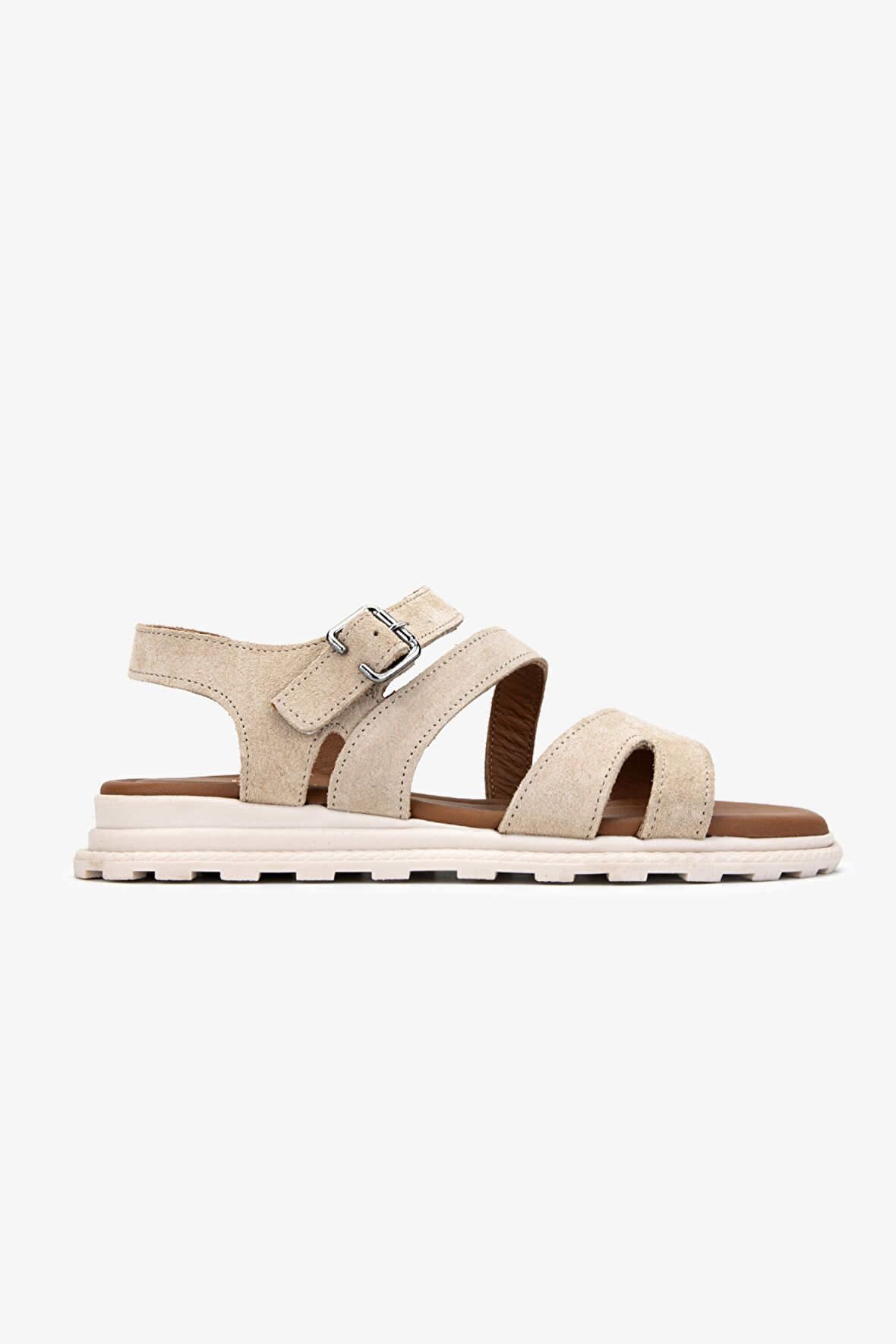 Valmenti Cize Kadın Bej Süet Hakiki Deri Sandalet 1031 167 BN SNDLT Y24