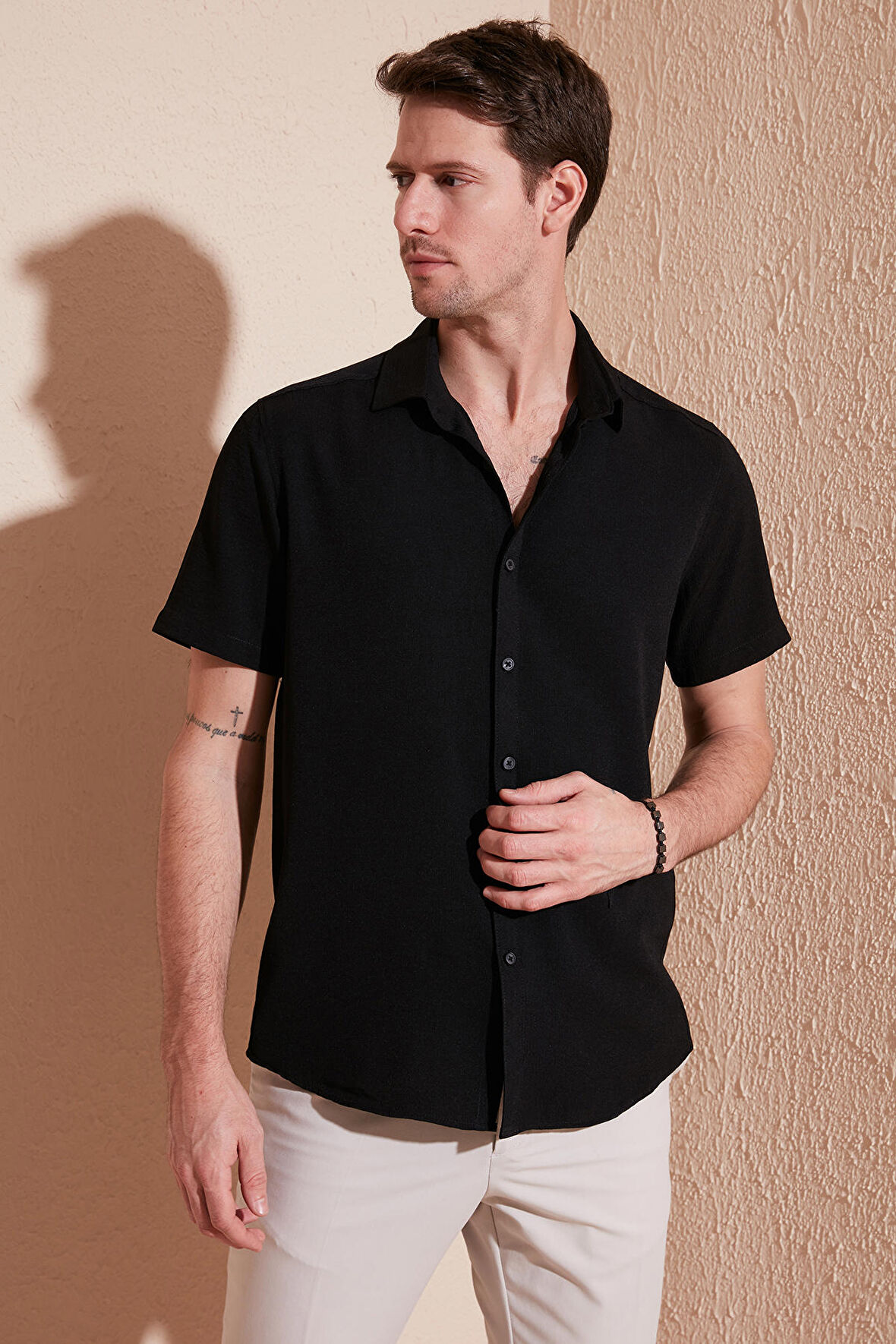 Buratti Pamuk Karışımlı Kısa Kollu Regular Fit Gömlek Erkek GÖMLEK CF23S113139