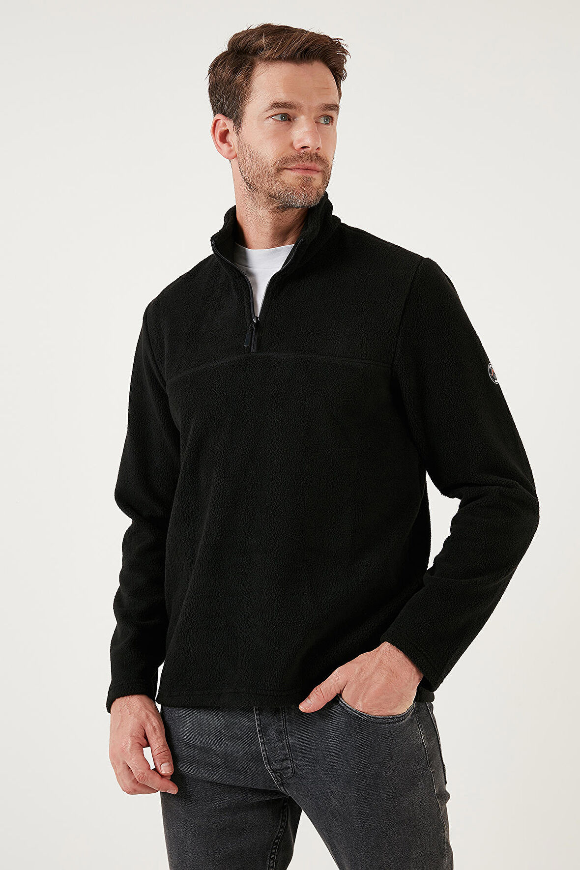 Buratti Slim Fit Yarım Fermuarlı Yumuşak Dokulu Şardonlu Kışlık Polar Erkek POLAR 59060011