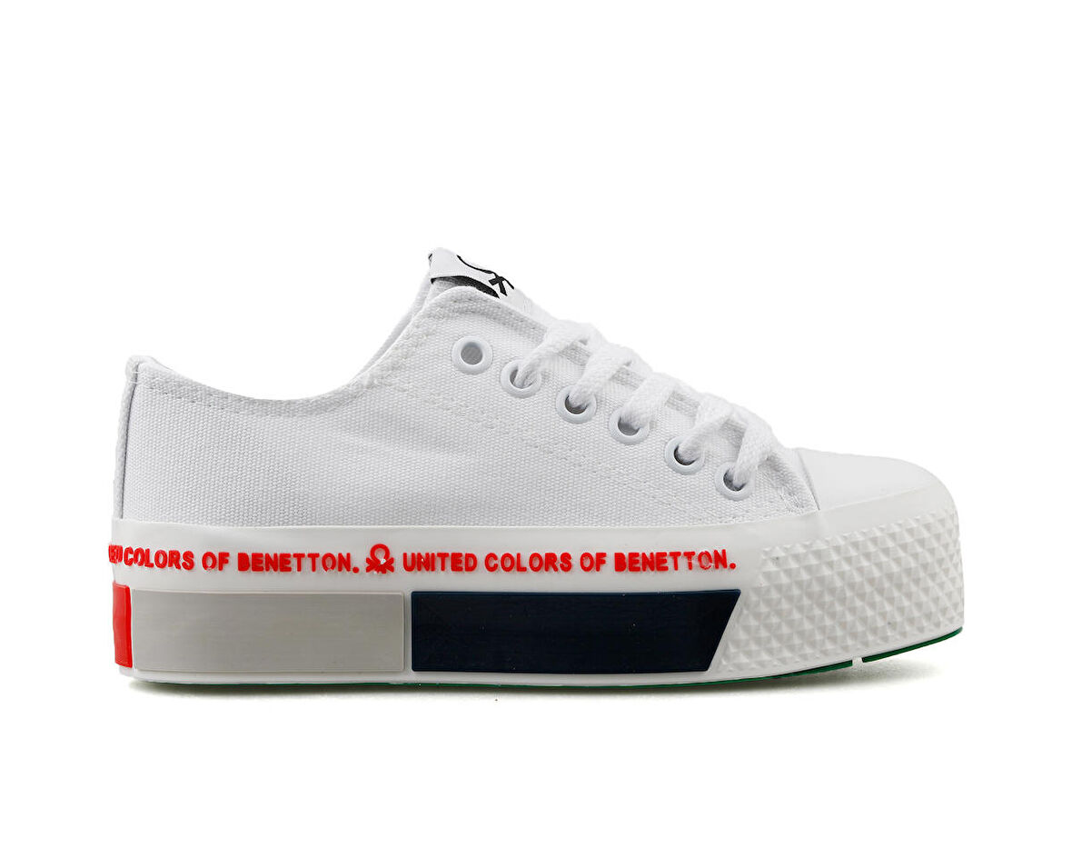 Benetton Bn 30934 Beyaz Kırmızı Kadın Günlük Ayakkabı BN-30934-BEYAZ-KIRMIZI Beyaz