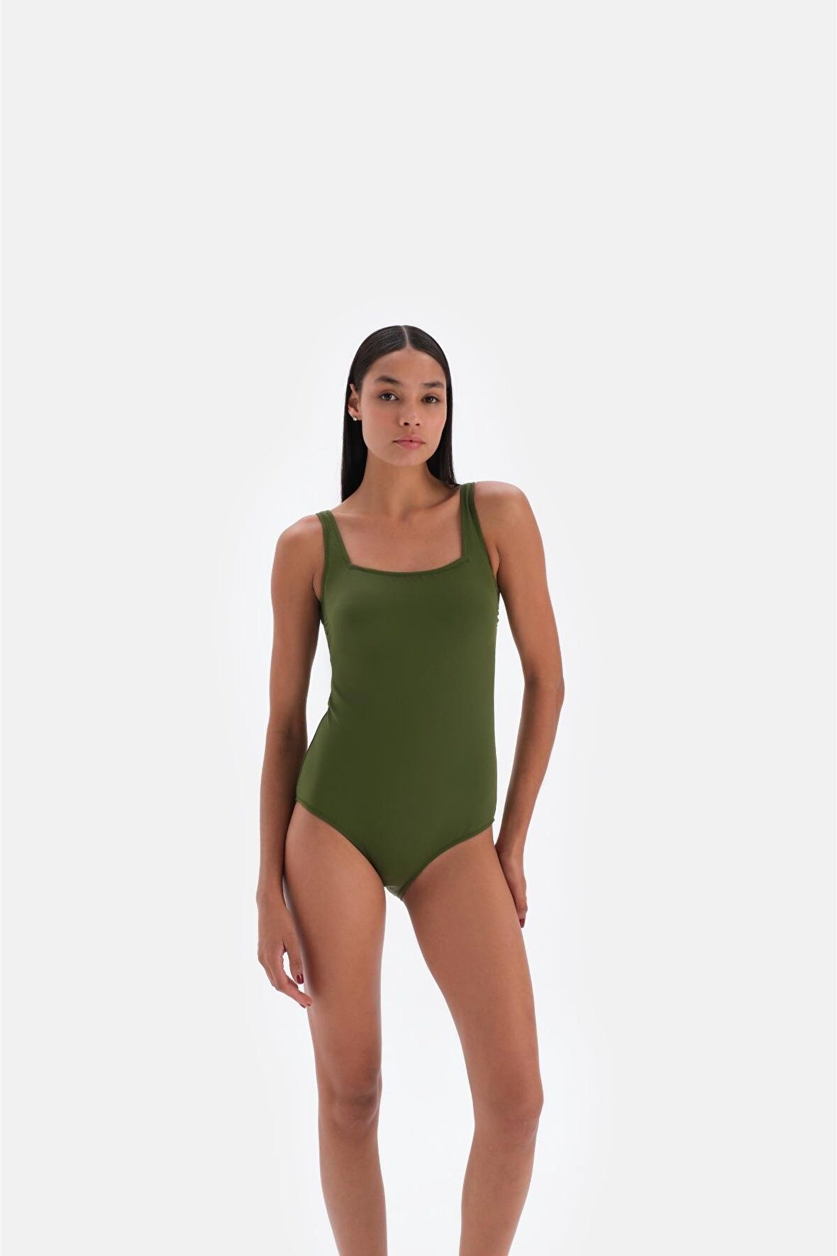 Eros Kadın Haki Kare Yaka Mayo 3013 