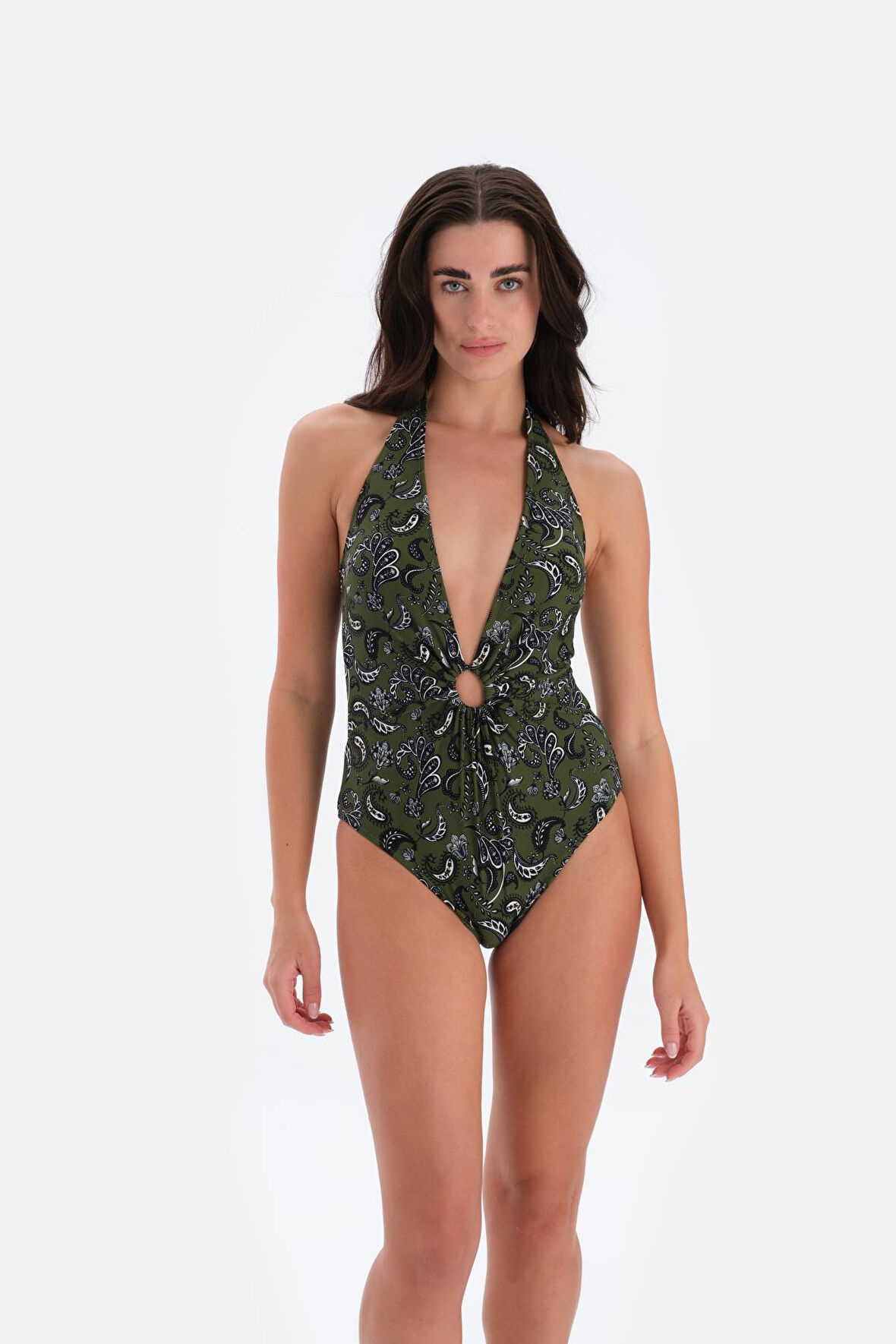 3085MY BOYUNDAN BAĞLI MAYO - HAKİ