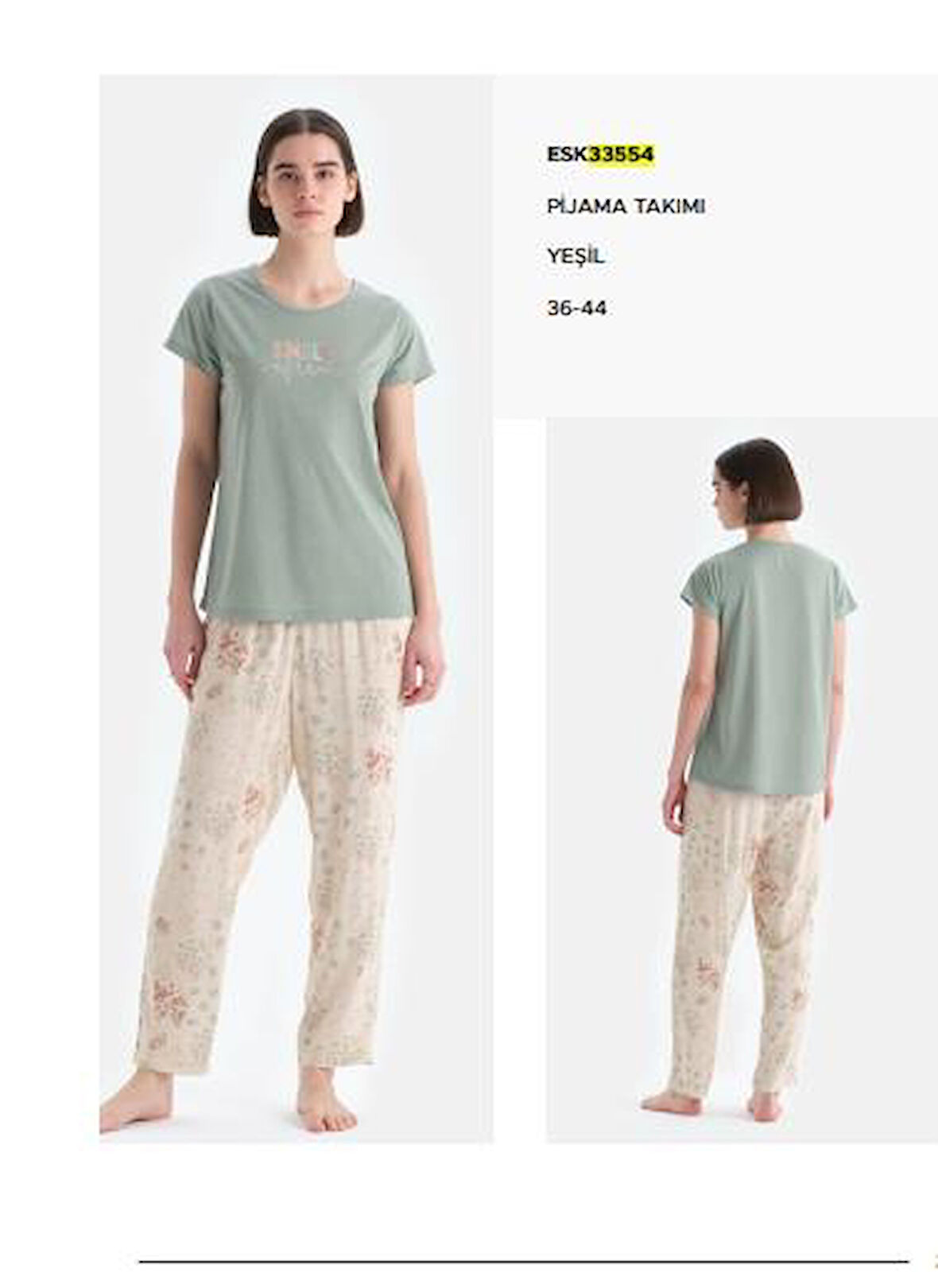 ESK33554 O YAKA PİJAMA TAKIMI