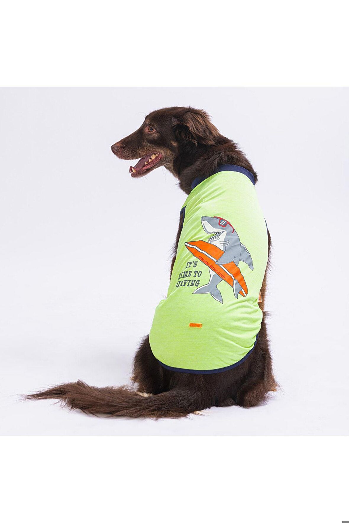 Pawstar Yeşil Shark Büyük Köpek Tişörtü - Köpek Kıyafeti (15 KG-45 KG) 6 XL