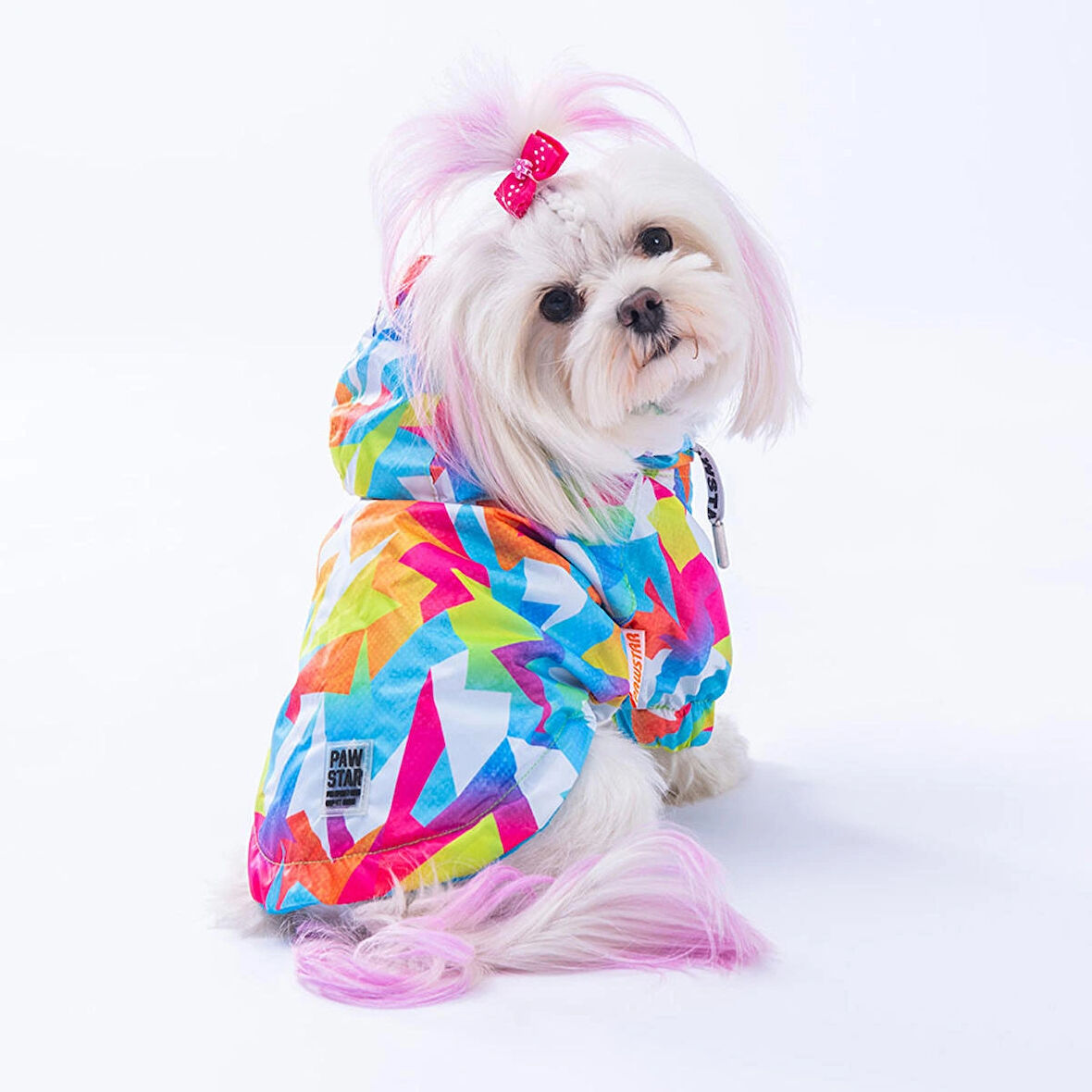 Pawstar Mosaic Polarlı Su Geçirmez Küçük Irk Köpek Yağmurluğu
